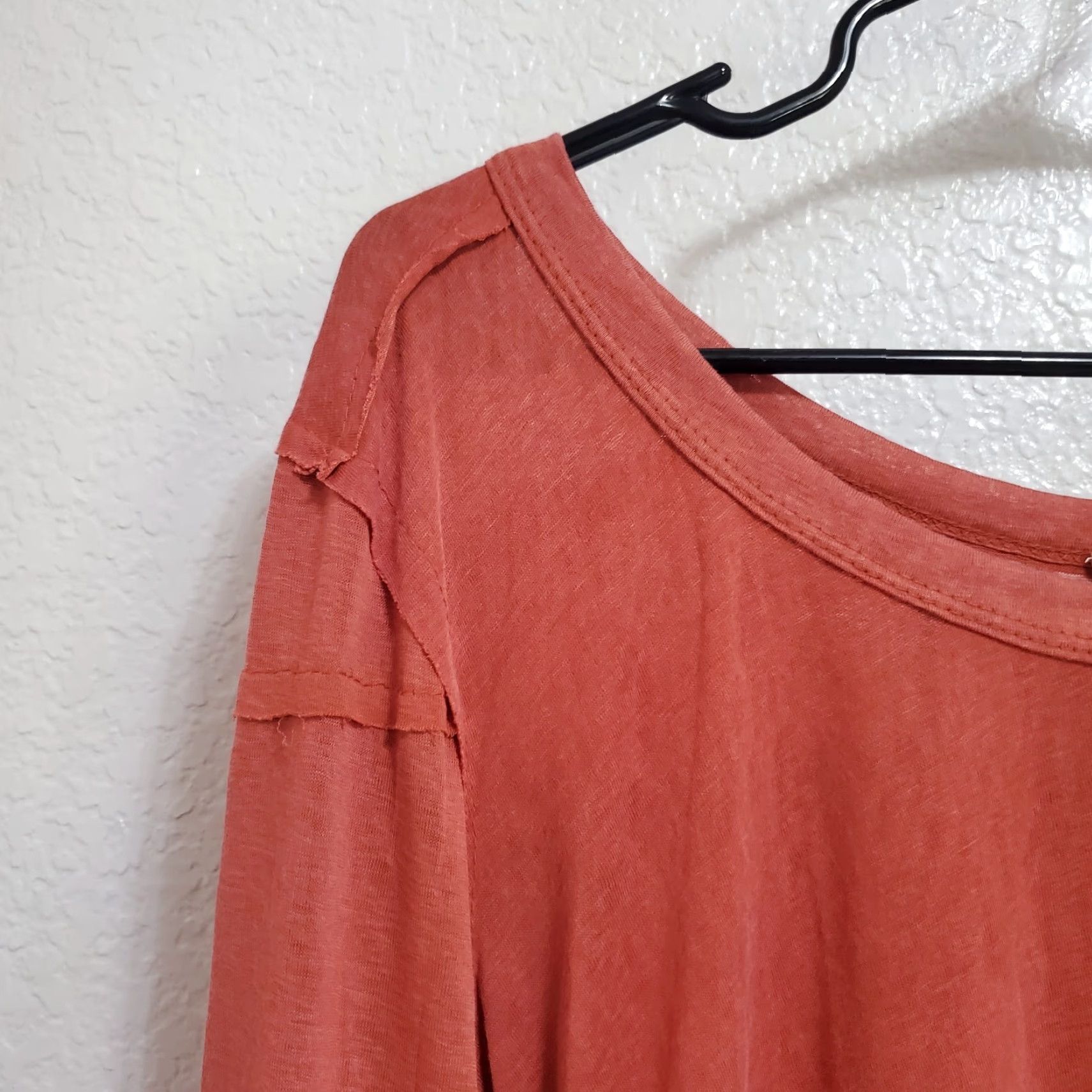 Vintage VINTAGE POL Top Women M Burnt Orange Cropped Long Sleeve Raw Seam Oversized Boho Southwest Casual Shirt Womens Size M / US 6-8 / IT 42-44 - 5 Thumbnail