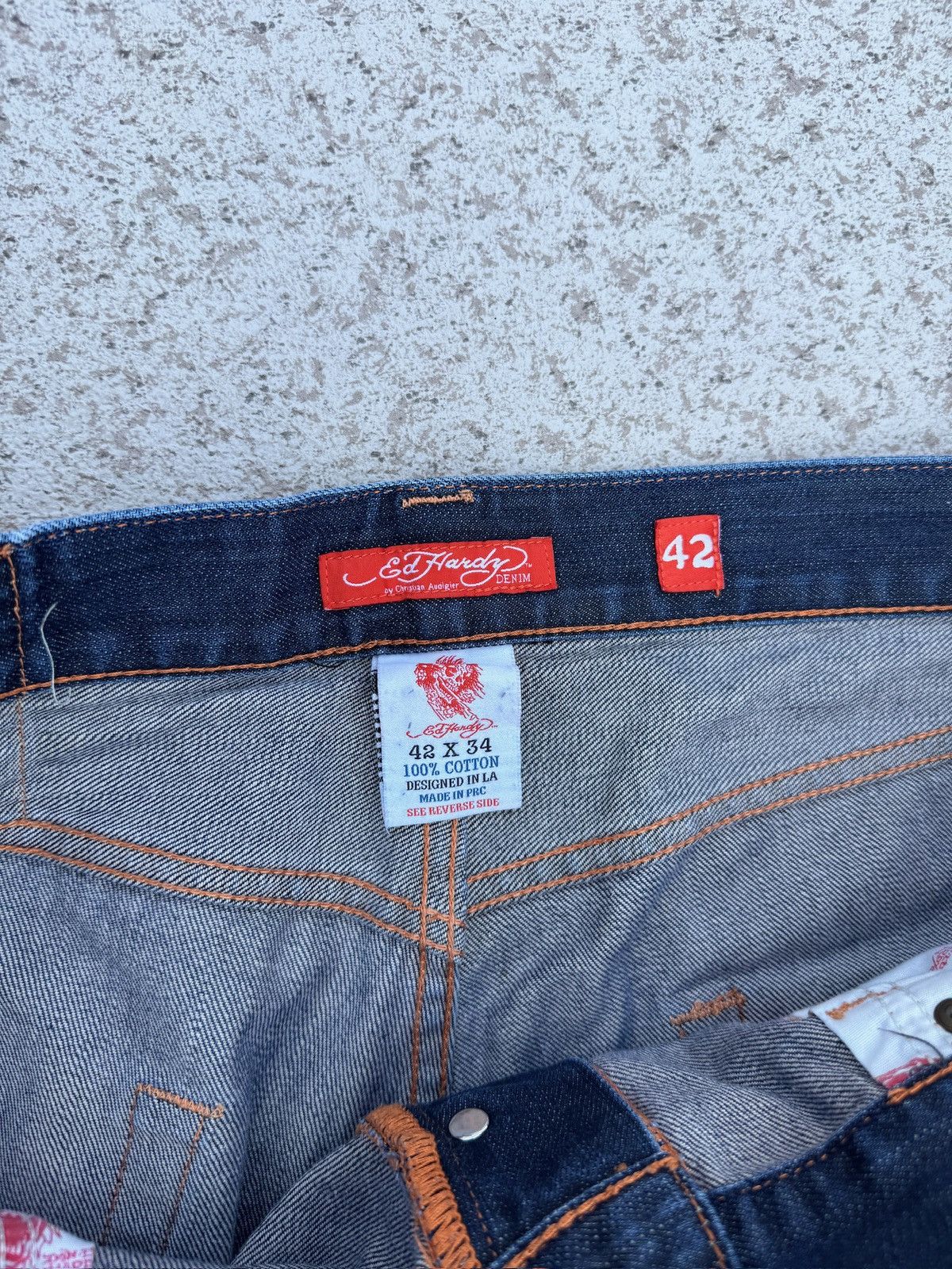 Ed Hardy × Vintage Vintage Baggy Ed Hardy Embroidered Denim Size US 42 / EU 58 - 8 Thumbnail
