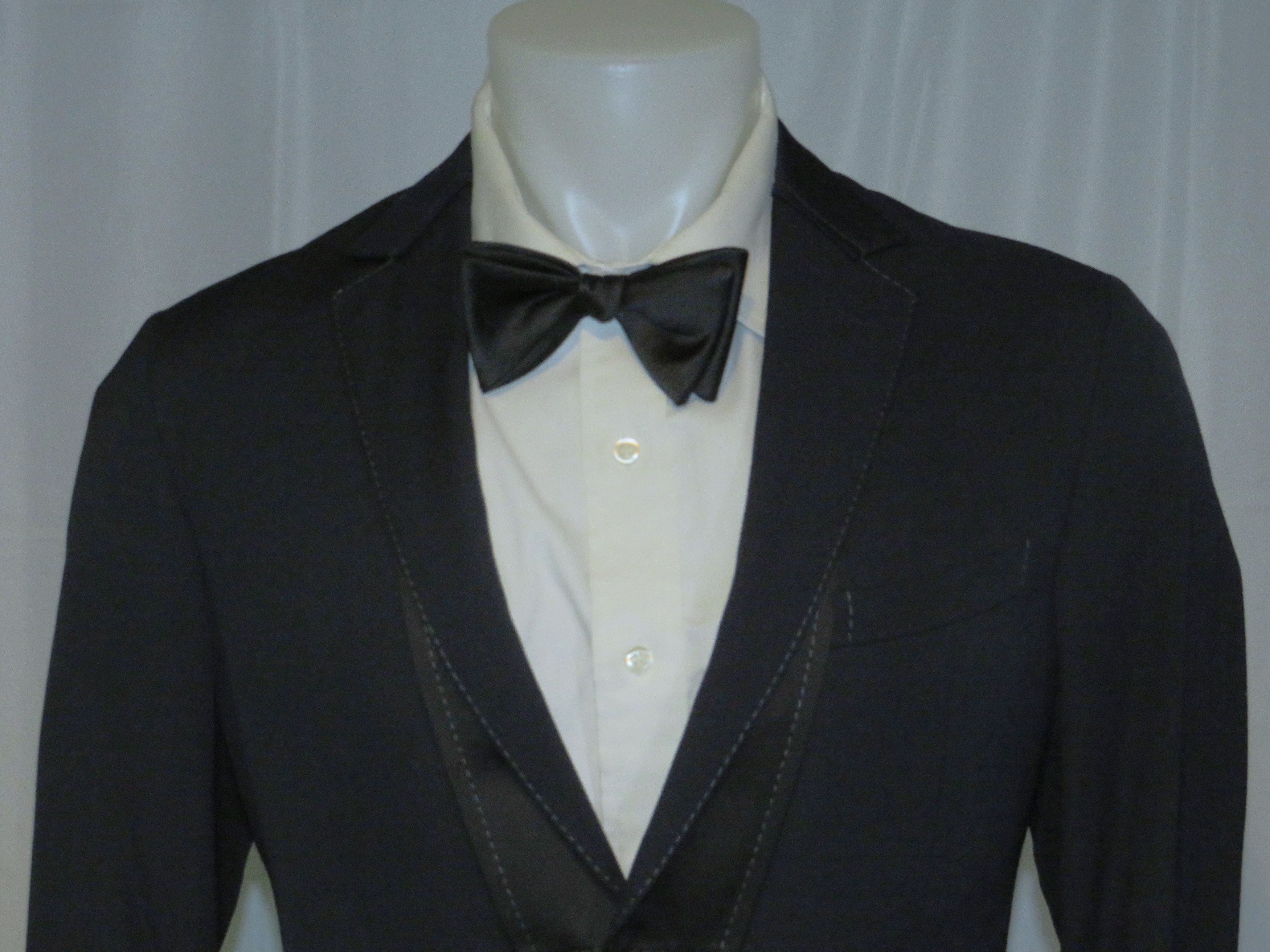 Lanvin Current Navy Blue Barathea Two Button Formal Suit 40R Size 40R - 4 Thumbnail