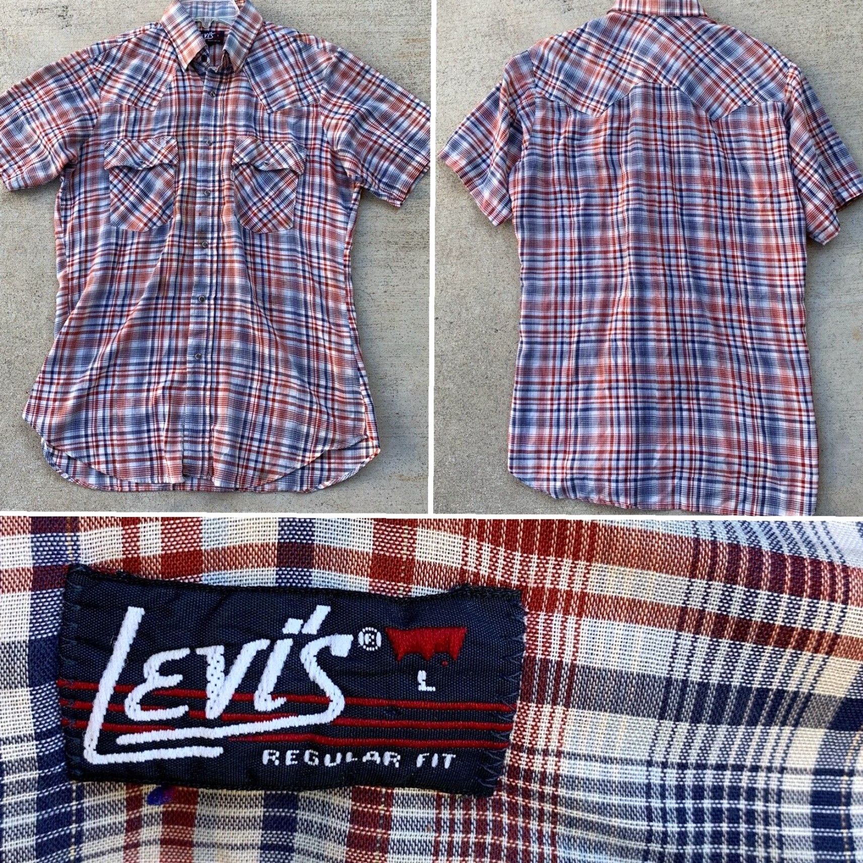 Vintage VINTAGE Levi’s Plaid Shirt Western (faux Pearl Snap) Thin Worn Sz L 67648-5301 Size US S / EU 44-46 / 1 - 6 Thumbnail