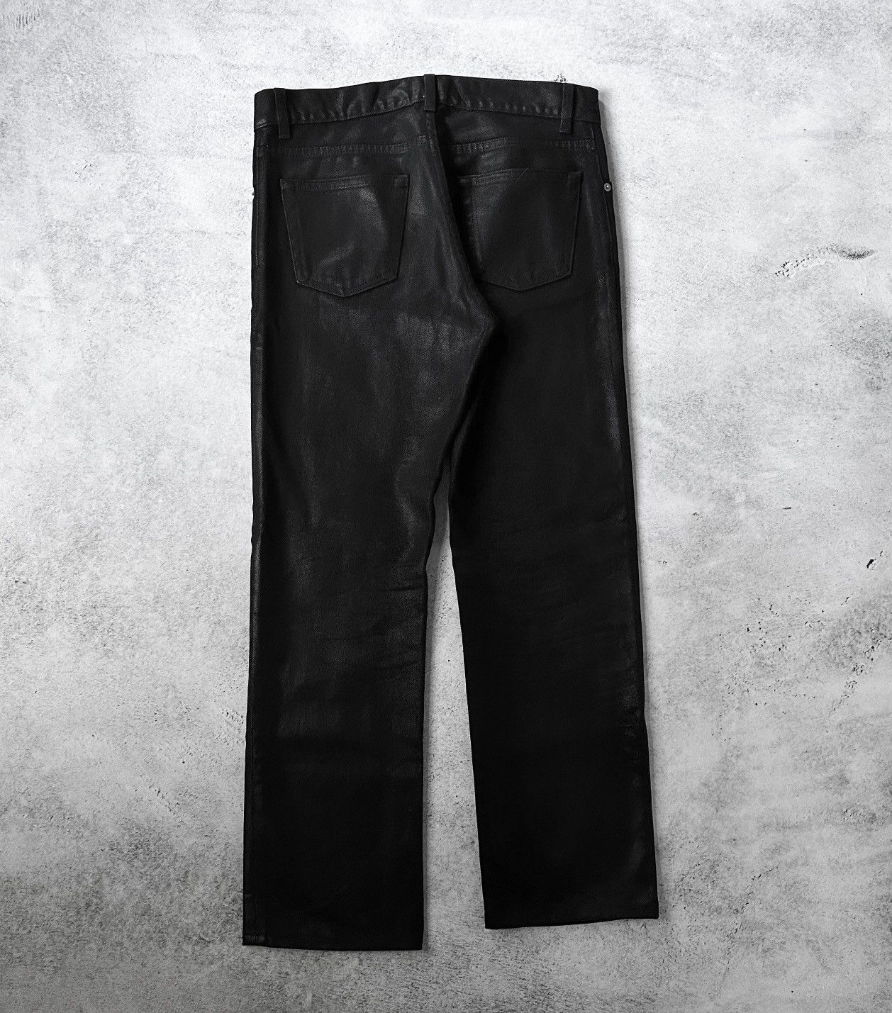 Helmut Lang × Vintage 2000’s Wax Coated Black Denim Size US 33 - 2 Thumbnail