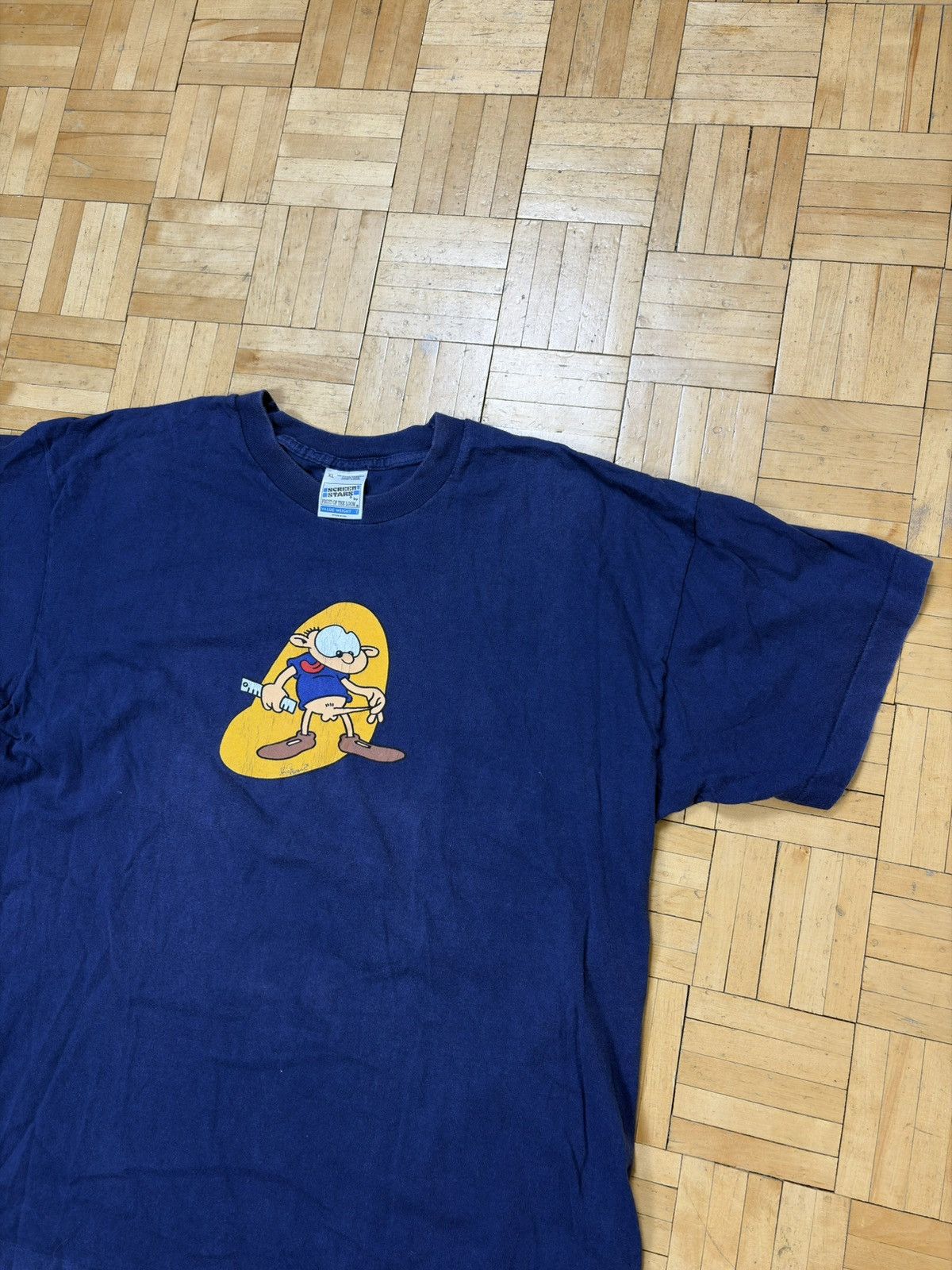 Vintage Pitt Parry Art 90s Navy Screen Stars Vintage T-Shirt XL Size US XL / EU 56 / 4 - 2 Thumbnail