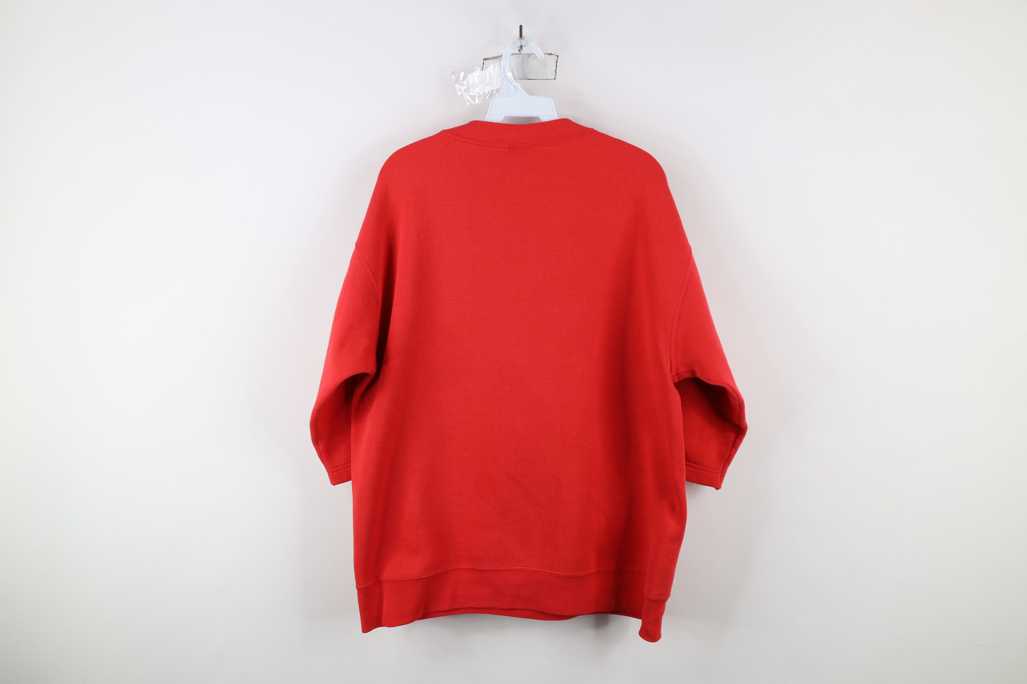 Vintage Vintage 90s State University Short Sleeve Sweatshirt Red Size US L / EU 52-54 / 3 - 11 Thumbnail