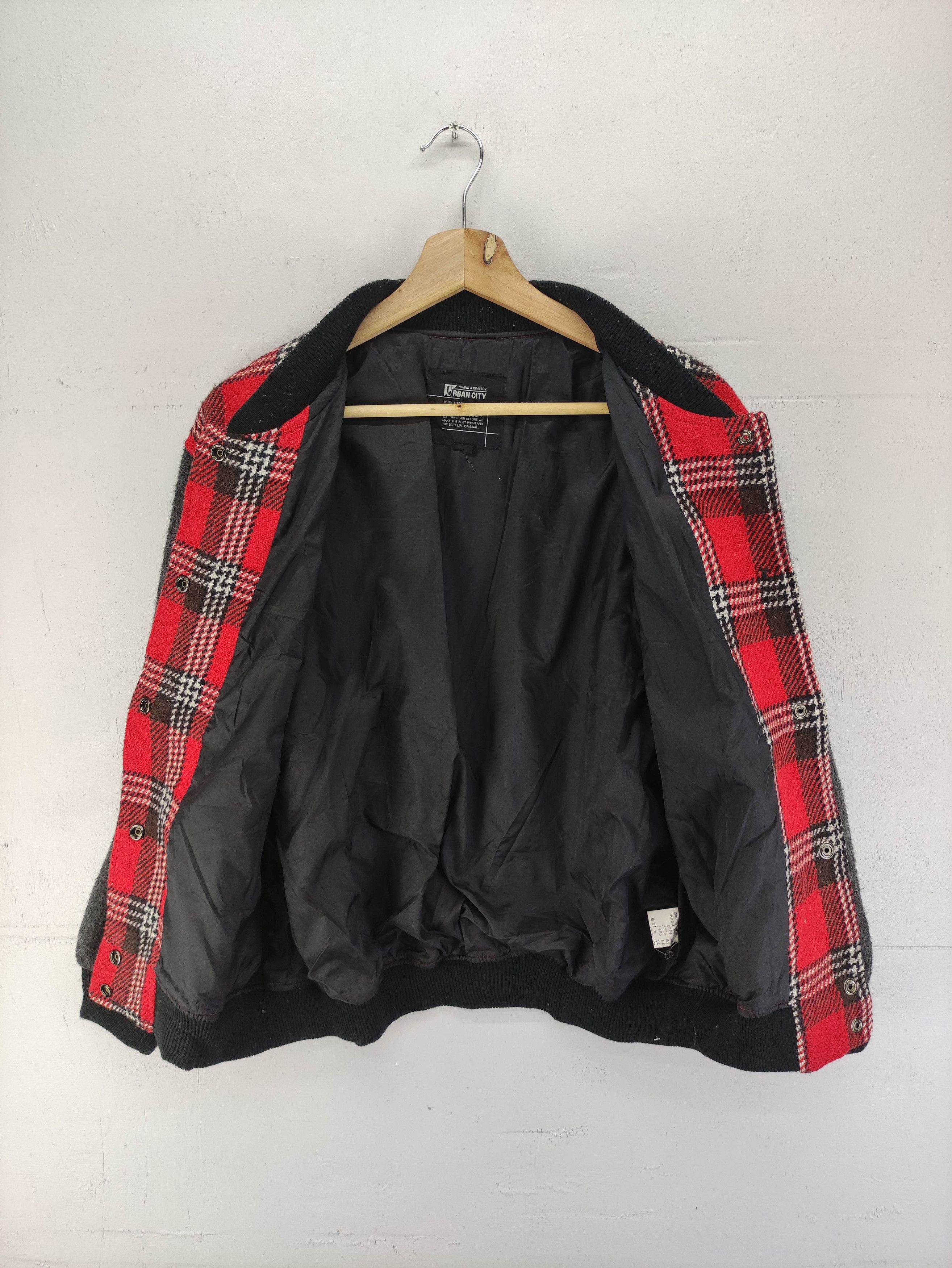 Japanese Brand Vintage Urban City Wool Varsity Plaid Jacket Snap Button Size M / US 6-8 / IT 42-44 - 3 Thumbnail