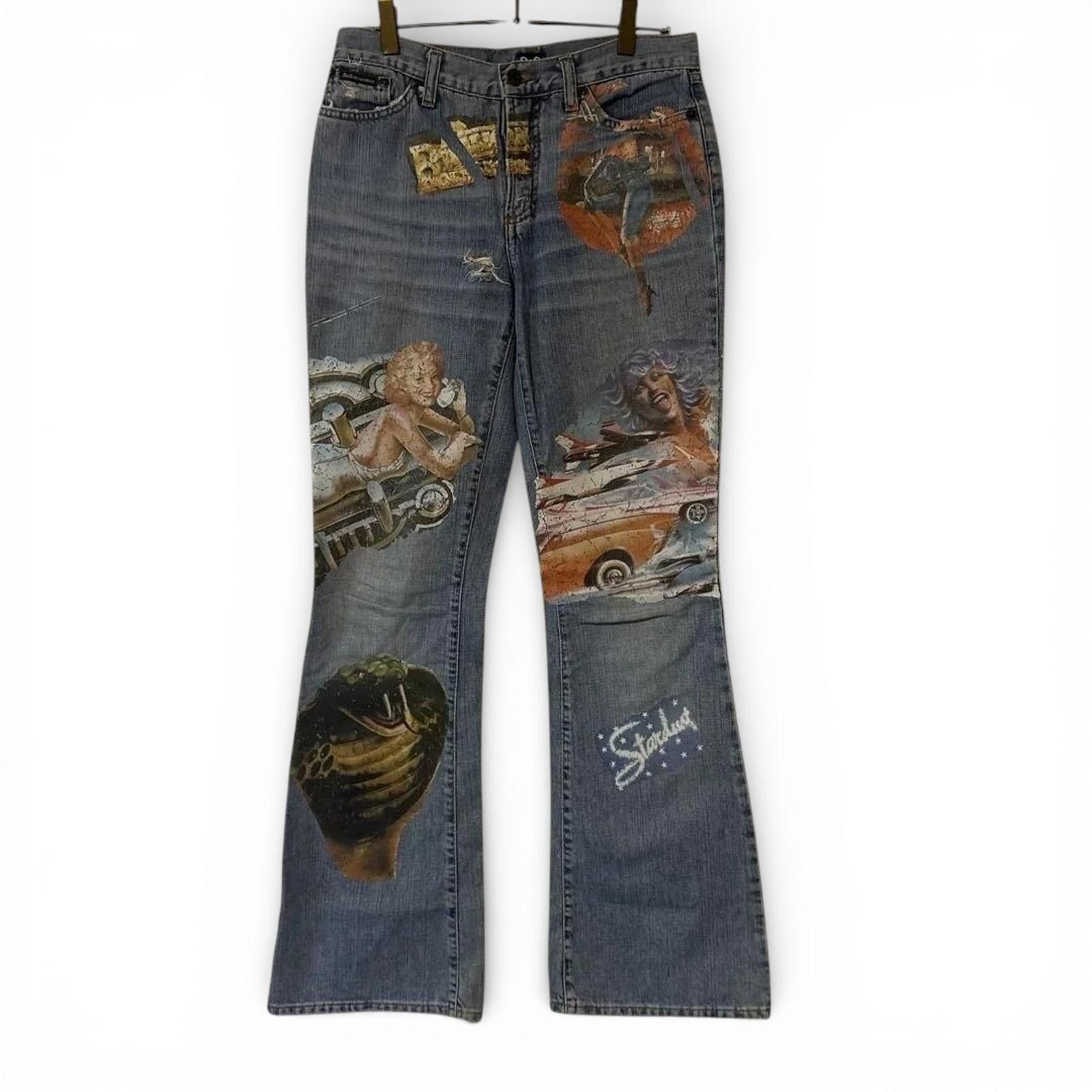 Dolce & Gabbana Dolce & Gabbana - Printed Denim Jeans Size 30" / US 8 / IT 44 - 1 Thumbnail