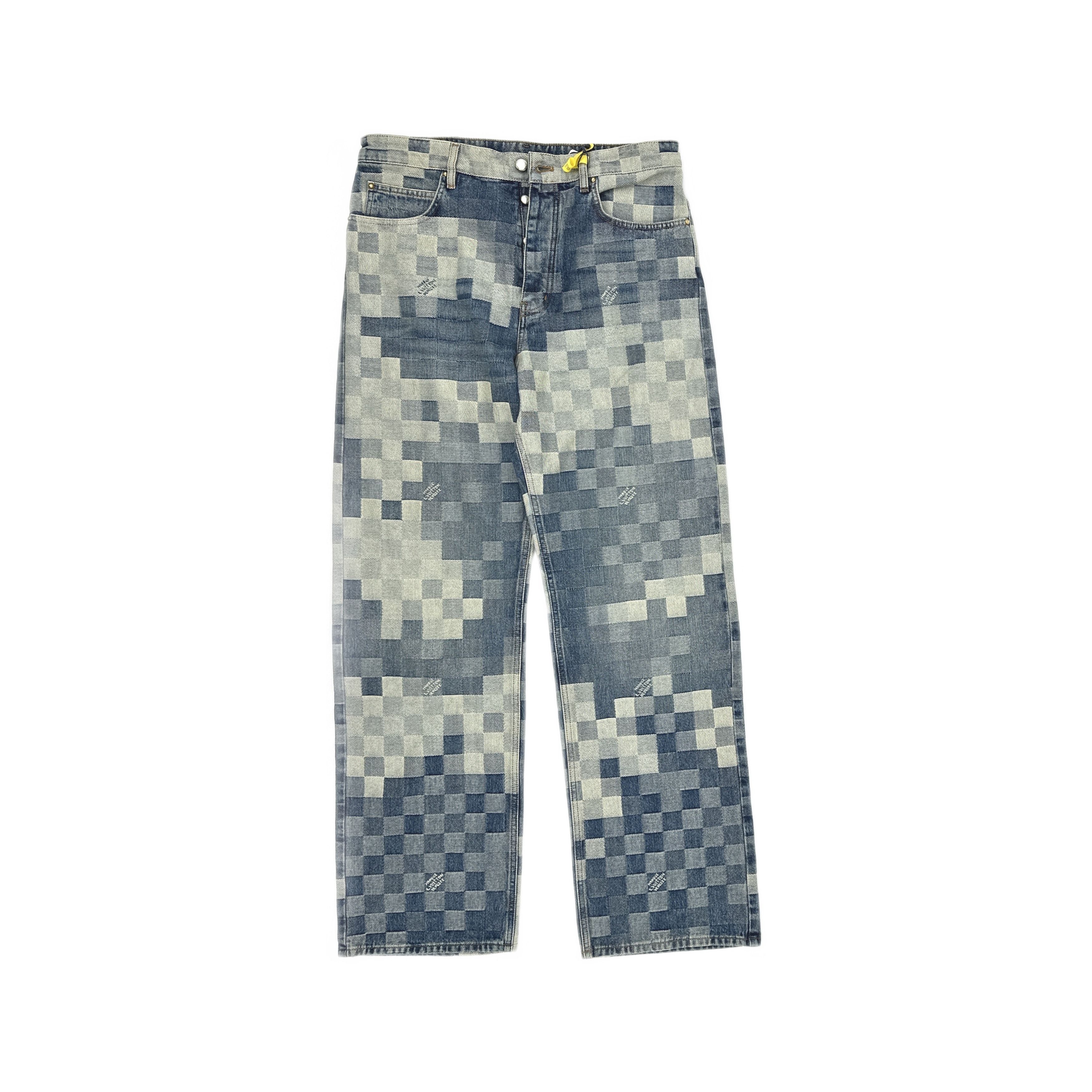 Louis Vuitton Louis Vuitton Damier Jacquard Denim Jeans 33 Size US 33 - 1 Thumbnail