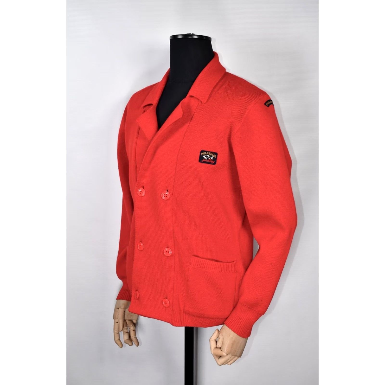 Paul & Shark VINTAGE Paul & Shark Yachting Cardigan Sweater Sleeve Long Size L Red Wool Acrylic Knit Logo Men's Size US L / EU 52-54 / 3 - 6 Thumbnail