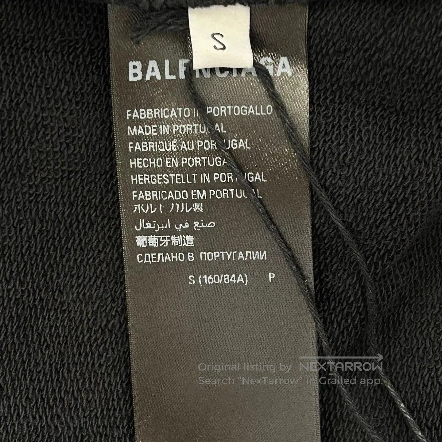 Balenciaga Black Graphic Print Hoodie with Front Pocket. Size US S / EU 44-46 / 1 - 4 Thumbnail
