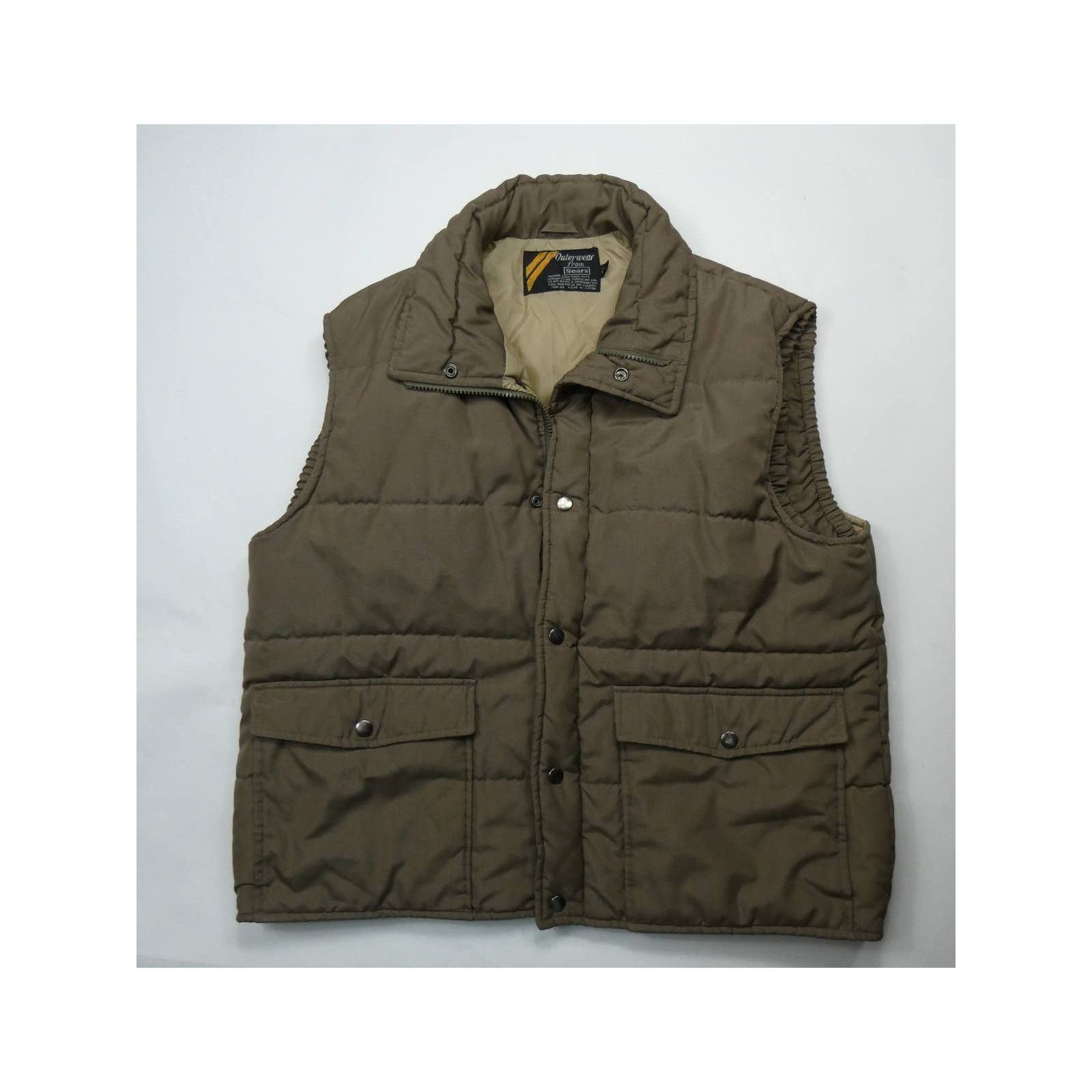 Sears vintage Outerwear by SEARS puffer vest, XL, brown Size US XL / EU 56 / 4 - 1 Thumbnail