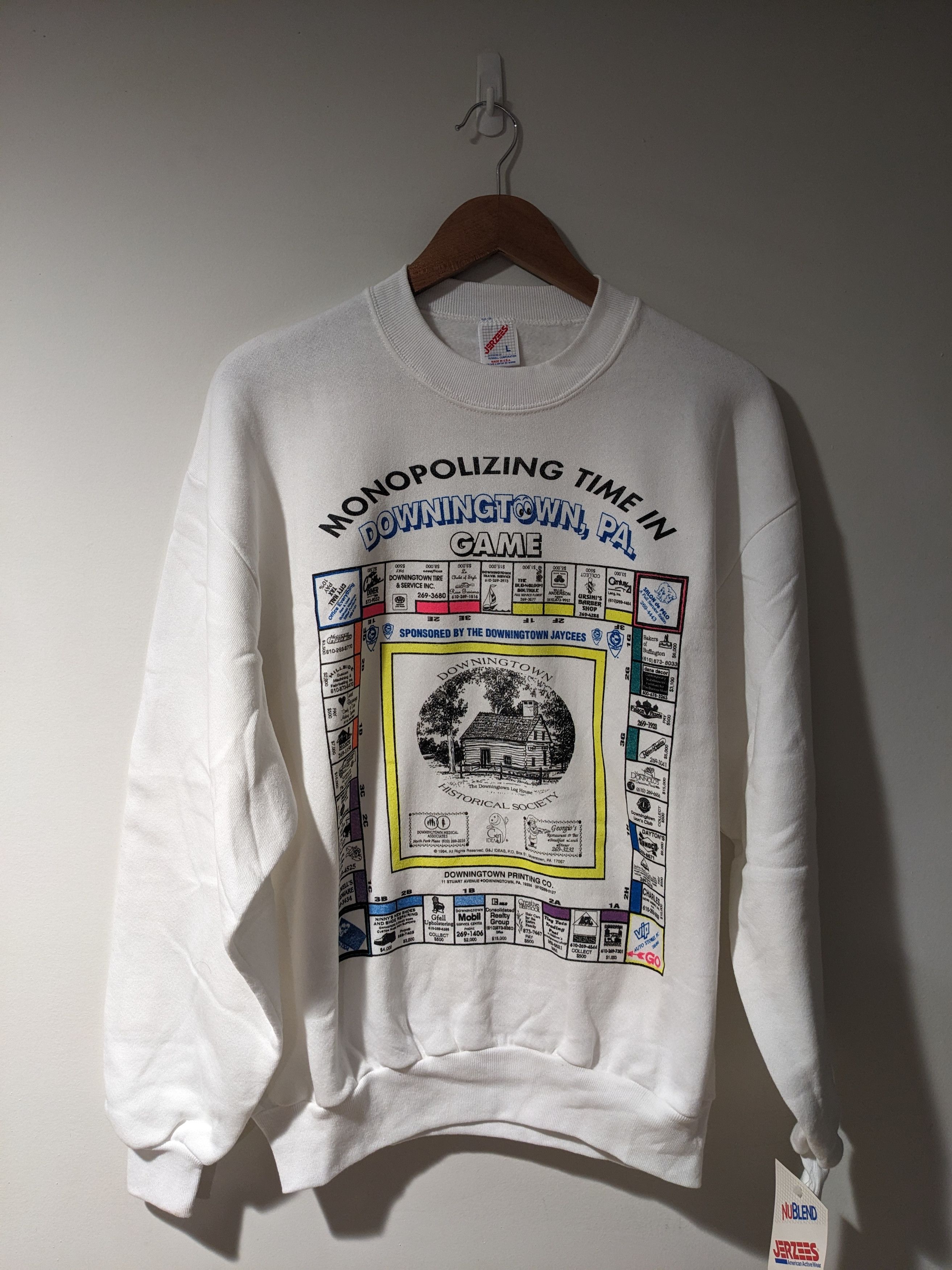 Jerzees × Vintage Vintage 90s Monopoly Downingtown Pennsylvania Sweatshirt Size US L / EU 52-54 / 3 - 1 Thumbnail