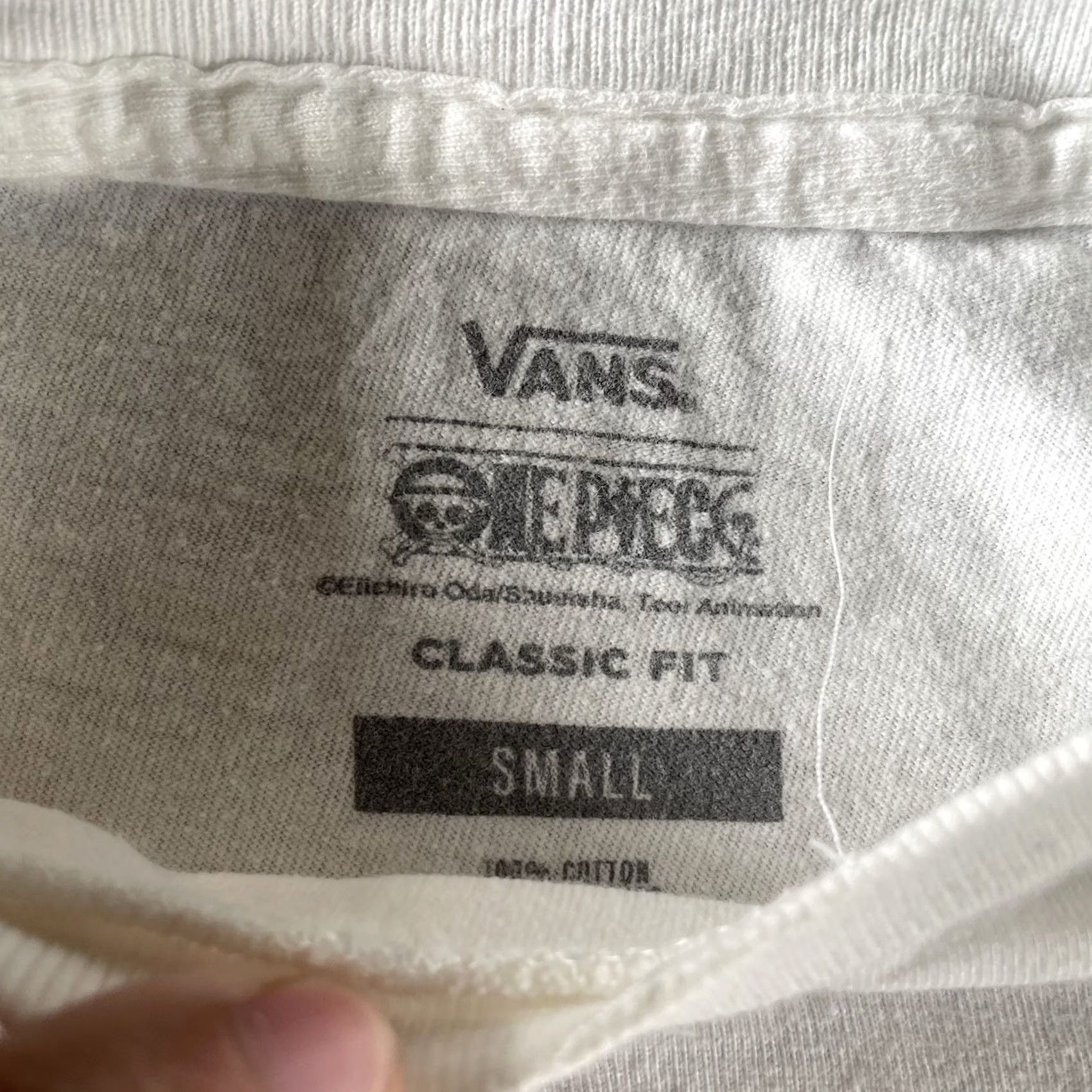 Vans Vans x One Piece Shirt Mens Small Graphic Tee Monkey D. Luffy White Canvas Cotton Regular Short Sleeve T-Shirt Manga Beach Skater Summer Theme Size US S / EU 44-46 / 1 - 7 Thumbnail