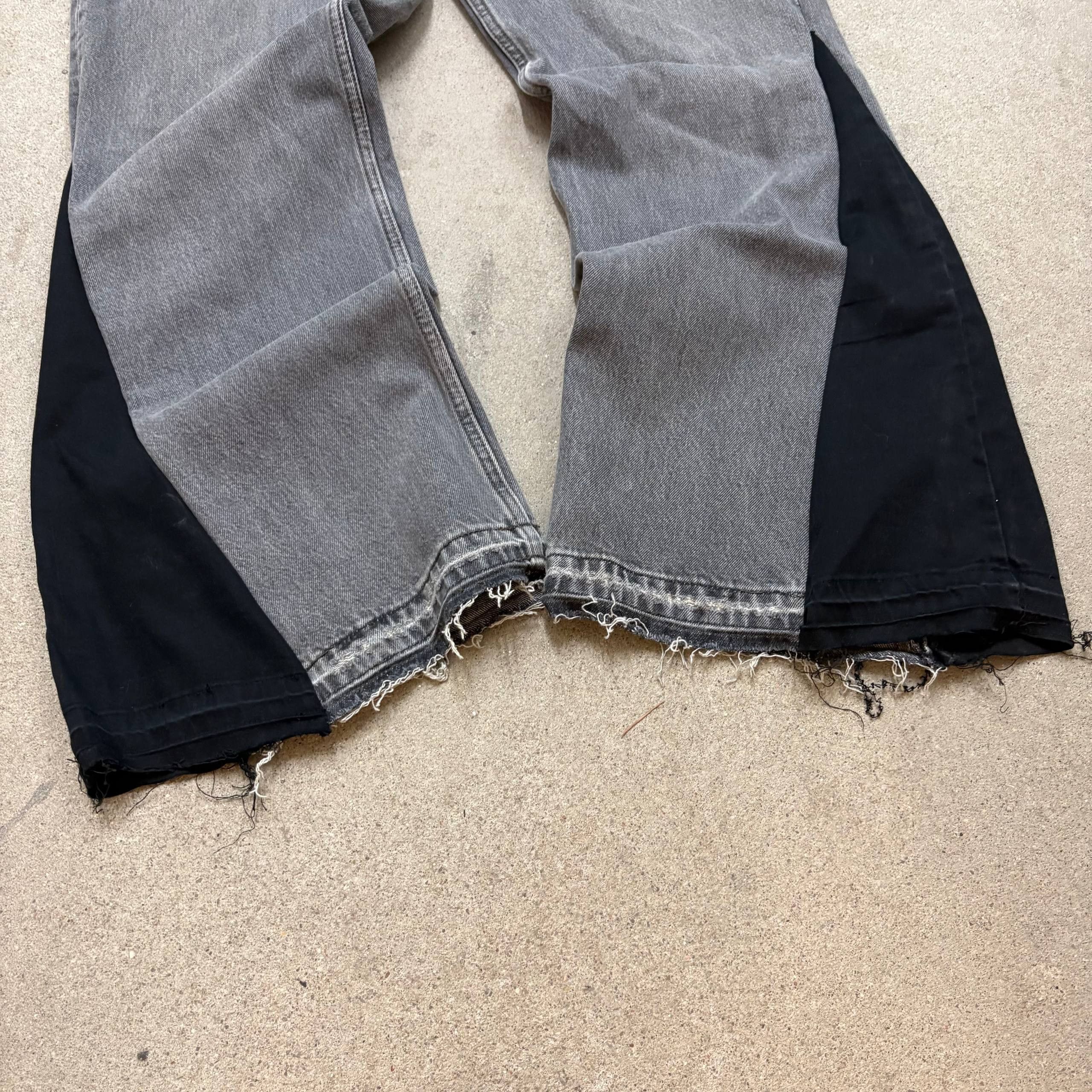 Japanese Brand Custom gray Baggy Distressed Jeans Painted Wide Leg Size US 32 / EU 48 - 9 Thumbnail