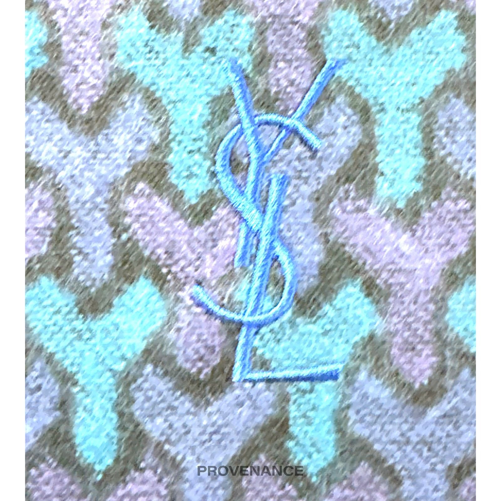 Yves Saint Laurent 🔴 Yves Saint Laurent YSL Wool Throw Scarf Blanket - Blue Size ONE SIZE - 3 Thumbnail