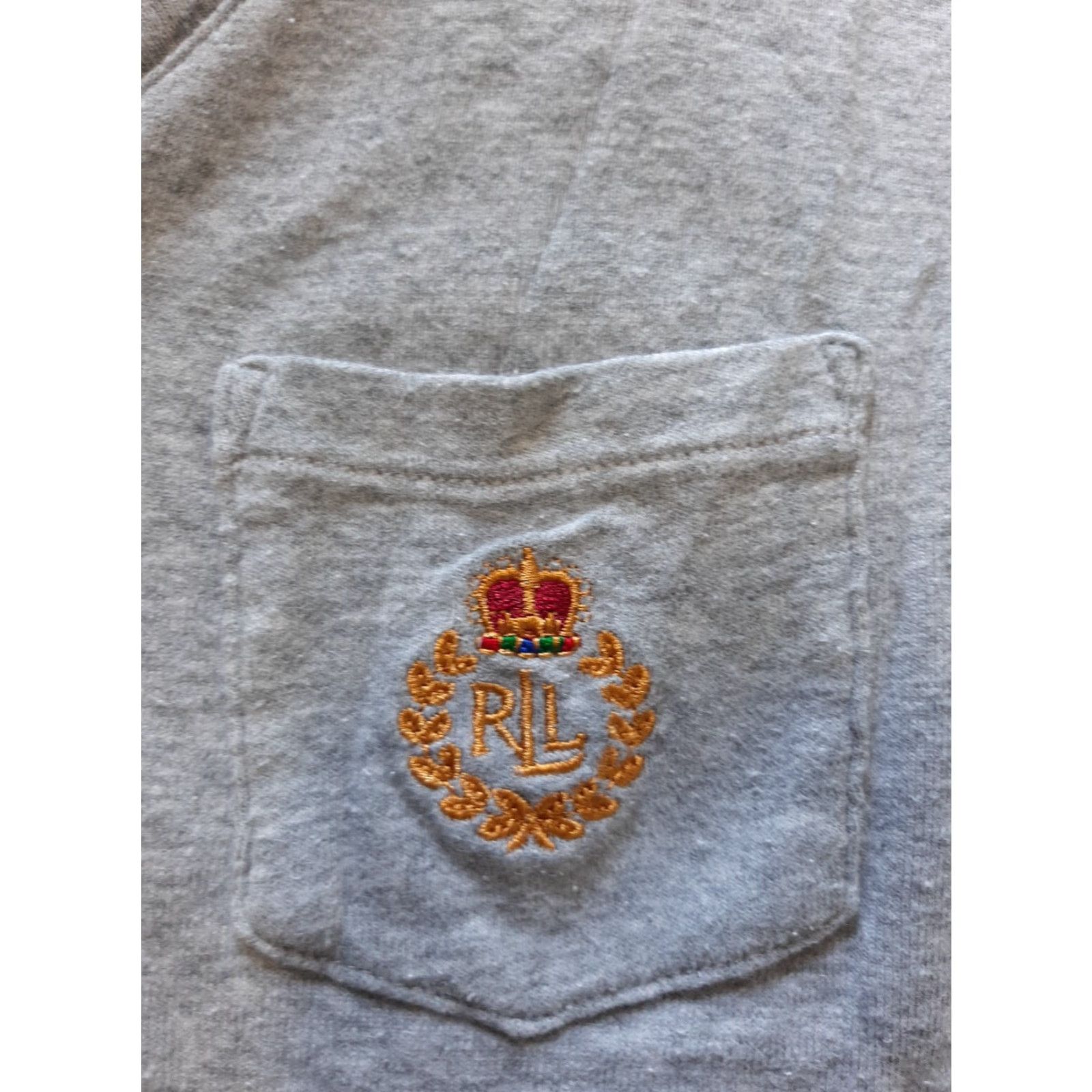 Polo Ralph Lauren Polo Ralph Lauren Shirt Womens Large L Long Sleeve Gray Pocket Embordered Logo Shirt Size L / US 10 / IT 46 - 2 Thumbnail