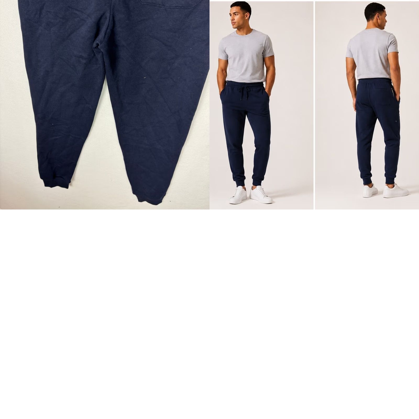 Vintage Blue Ice Mens Jogger Sweatpants Navy Fleece Pockets Zippered Drawstring Elastic Waist Regular Size S NWT Size US 29 - 9 Thumbnail