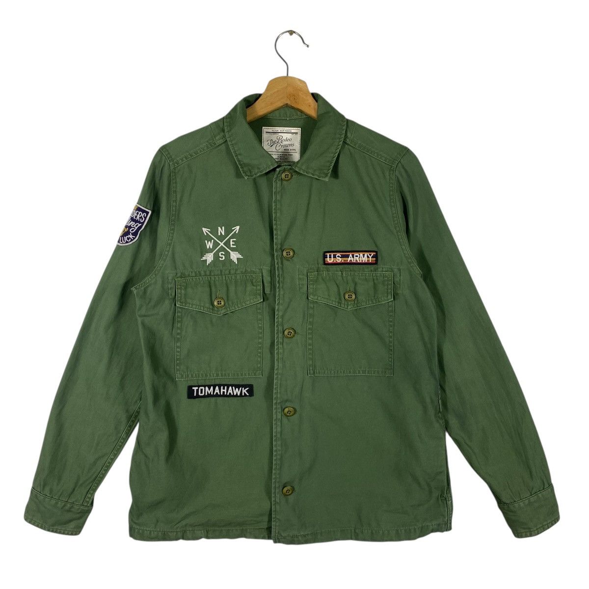 Rodeo Crown Native Chimayo Button Shirt M Size Green Colour