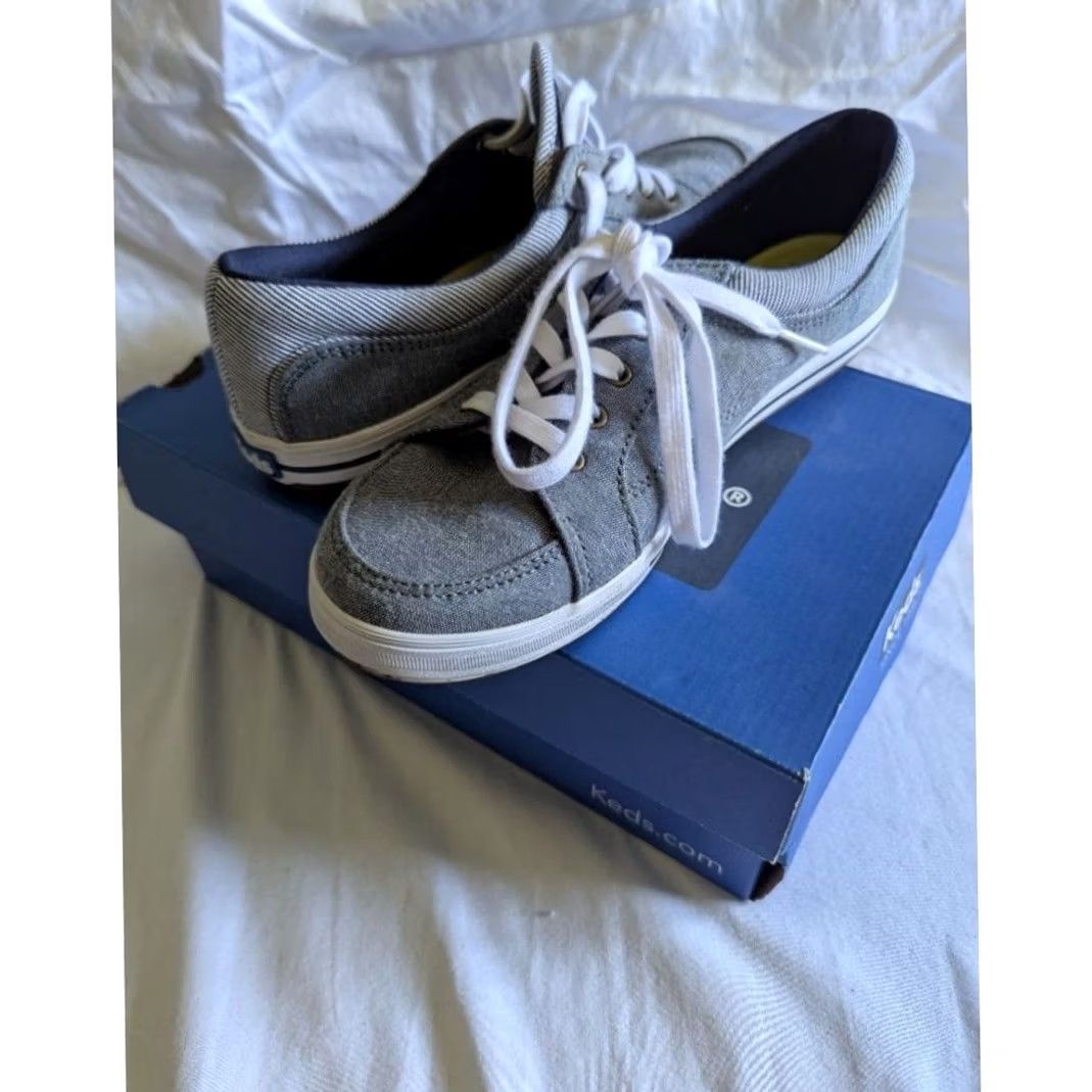 Keds Keds Ortholite Grey Chambray Low Top Lace Up Sneakers Womens Sz 6.5 Minimalist Size S / US 4 / IT 40 - 8 Thumbnail