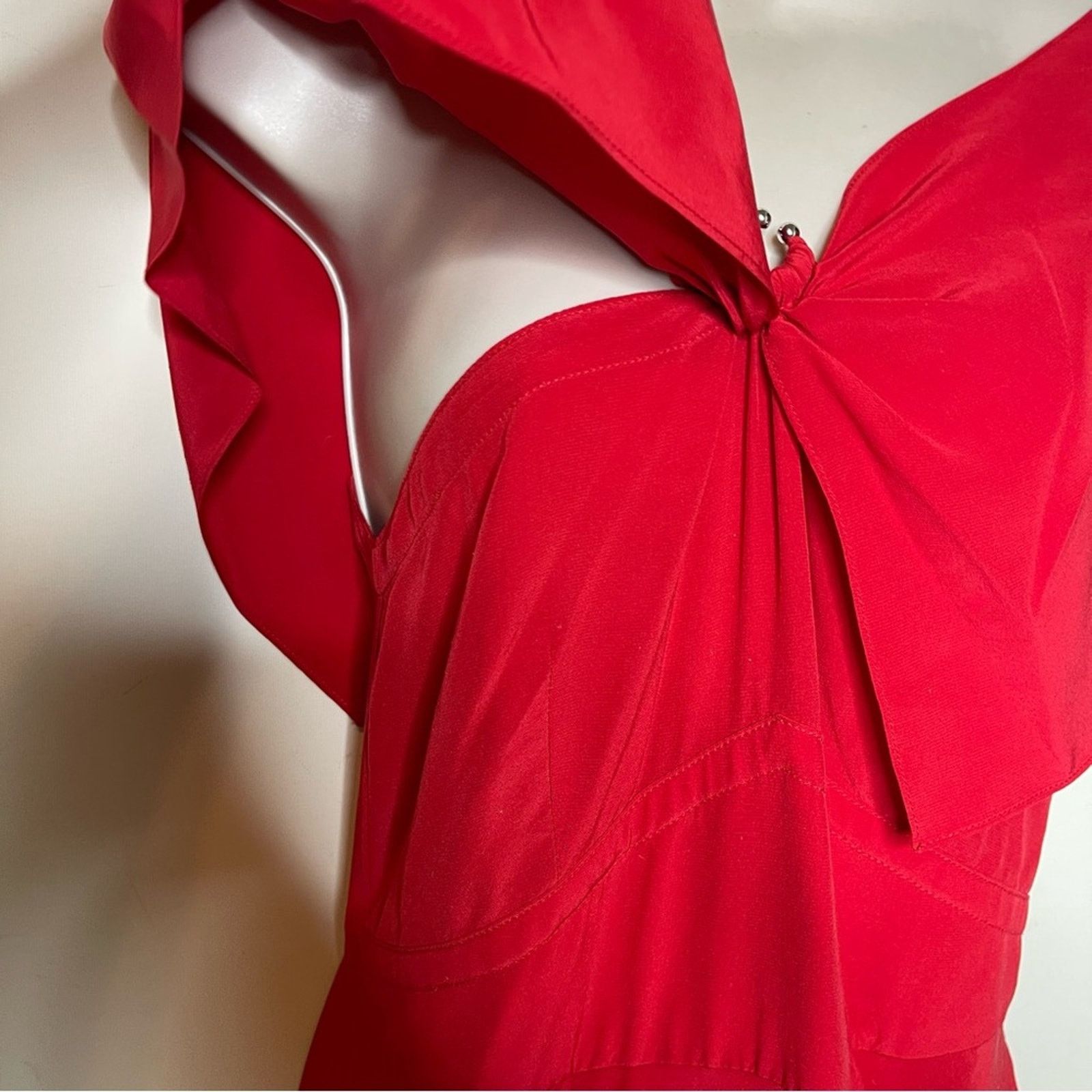 Yigal Azrouel Yigal Azrouel Red Cold Shoulder Maxi Dress sz 8 Size M / US 6-8 / IT 42-44 - 6 Thumbnail