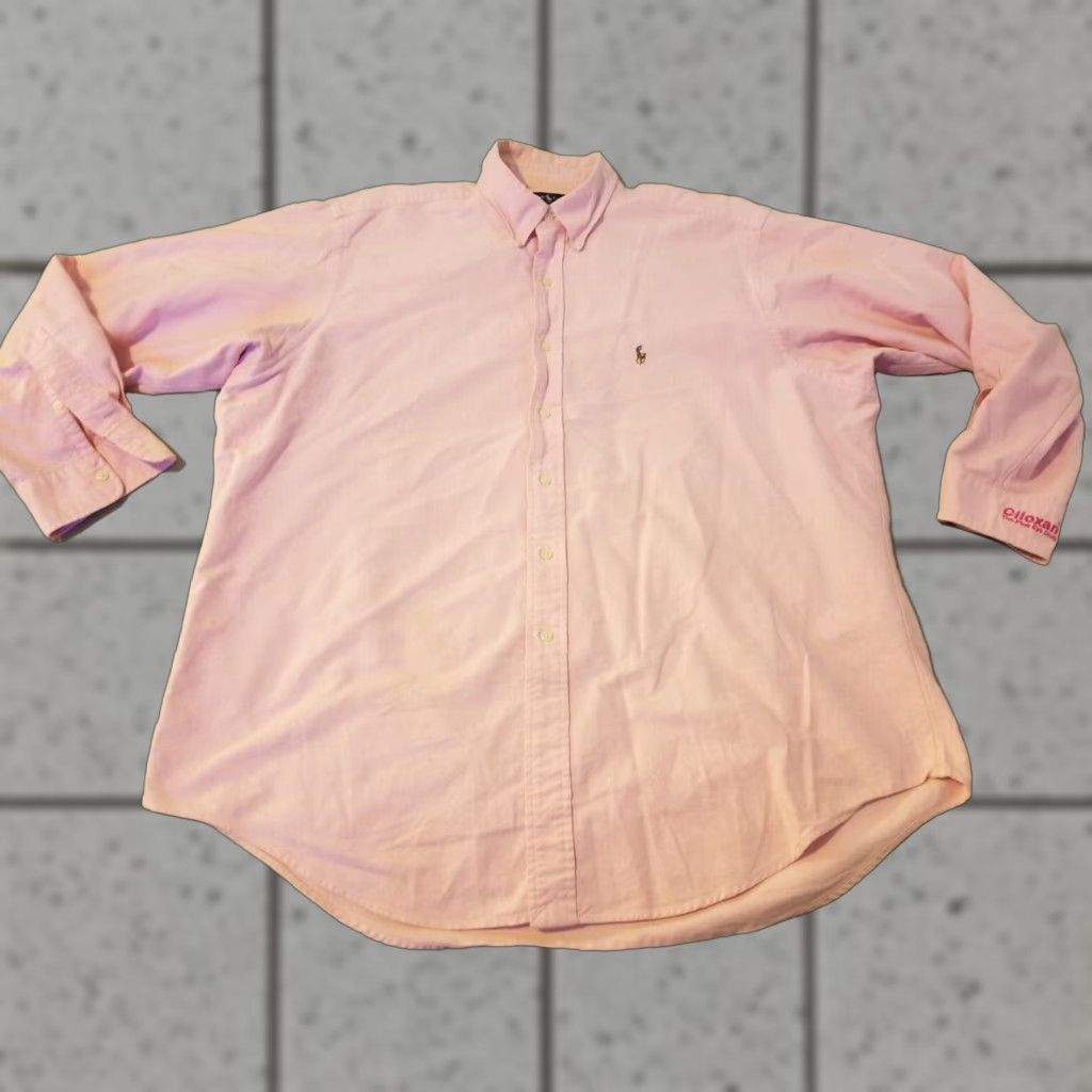 Polo Ralph Lauren Polo Ralph Lauren Dress Shirt Mens Button-Up 17 34 Pink Cotton Long Sleeve Shirt Mens Size 46R - 1 Thumbnail