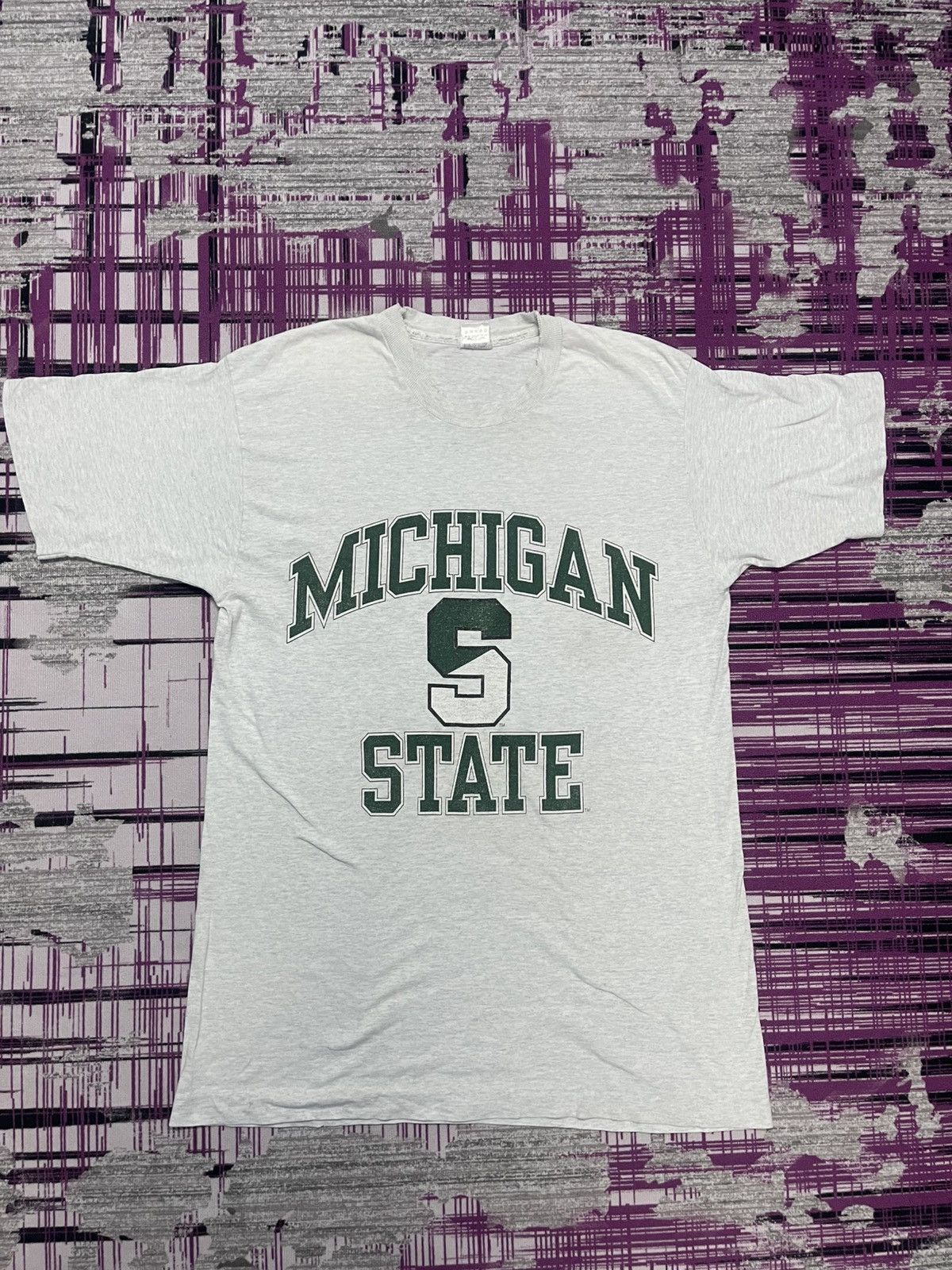 Fruit Of The Loom × Vintage VINTAGE 90S MICHIGAN STATE SPELL OUT VERY RARE Size US L / EU 52-54 / 3 - 1 Thumbnail