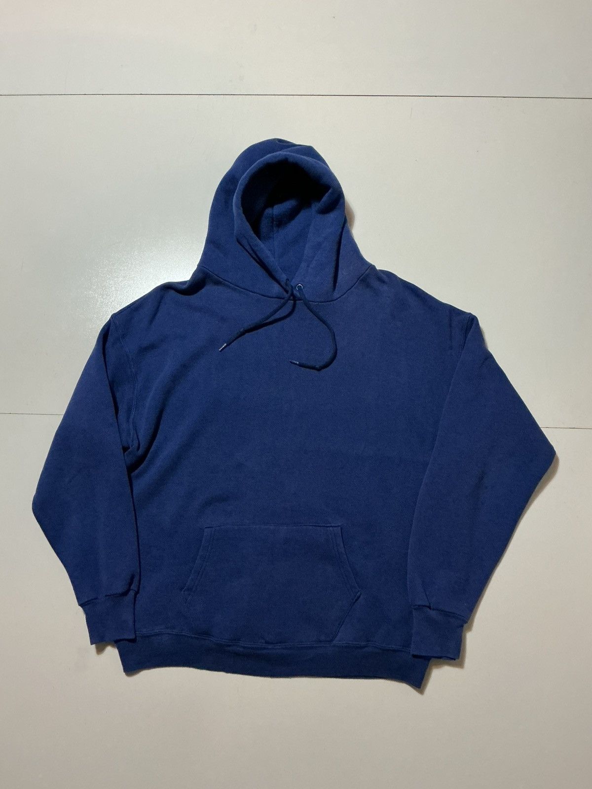Vintage Vintage 80s Pannill Made In USA Blue Blank 50/50 Hoodie Size US XL / EU 56 / 4 - 1 Thumbnail