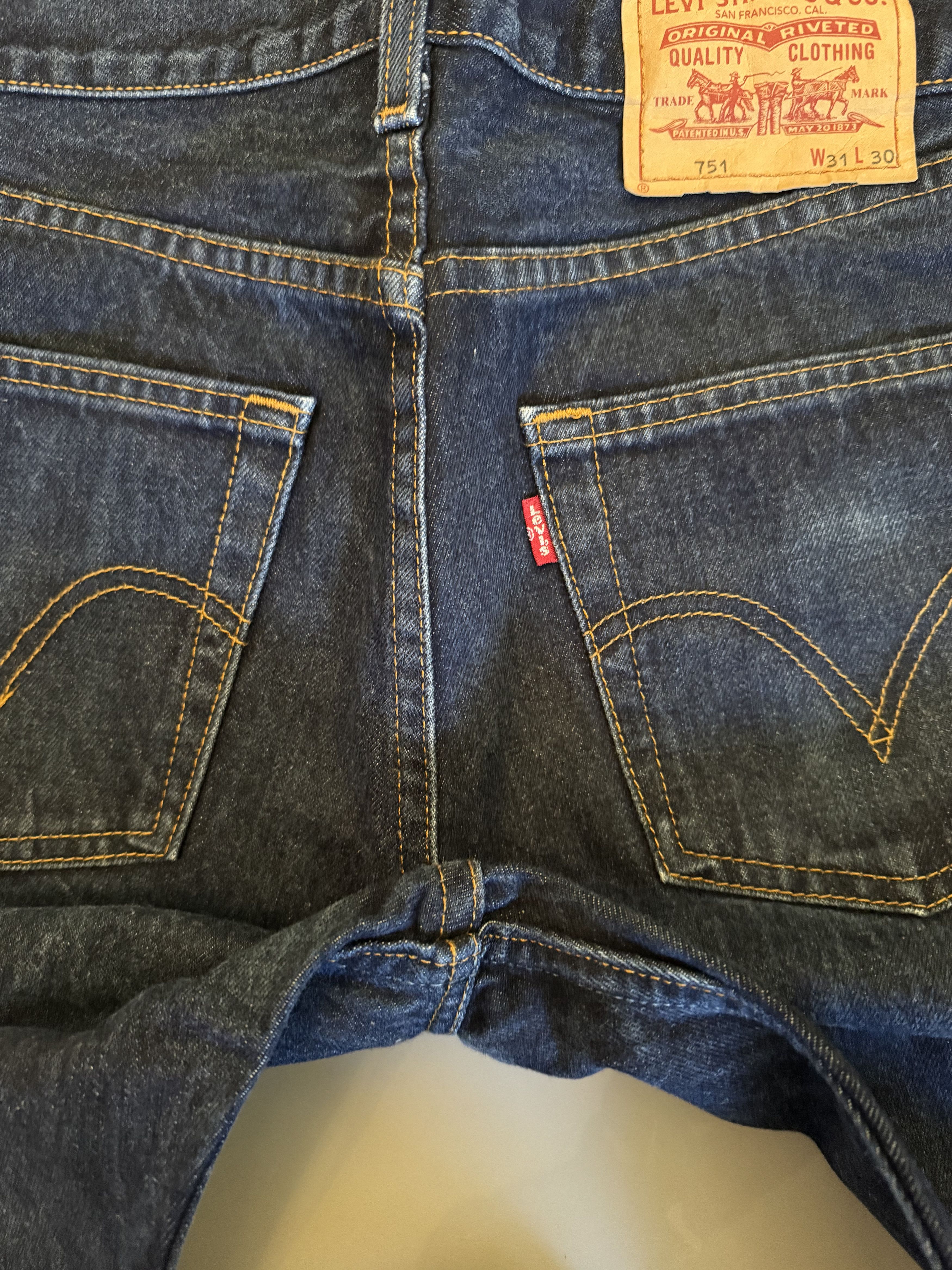 Levi's Vintage 2000s Levis 751 Denim Jeans 31x30 Size US 31 - 3 Thumbnail