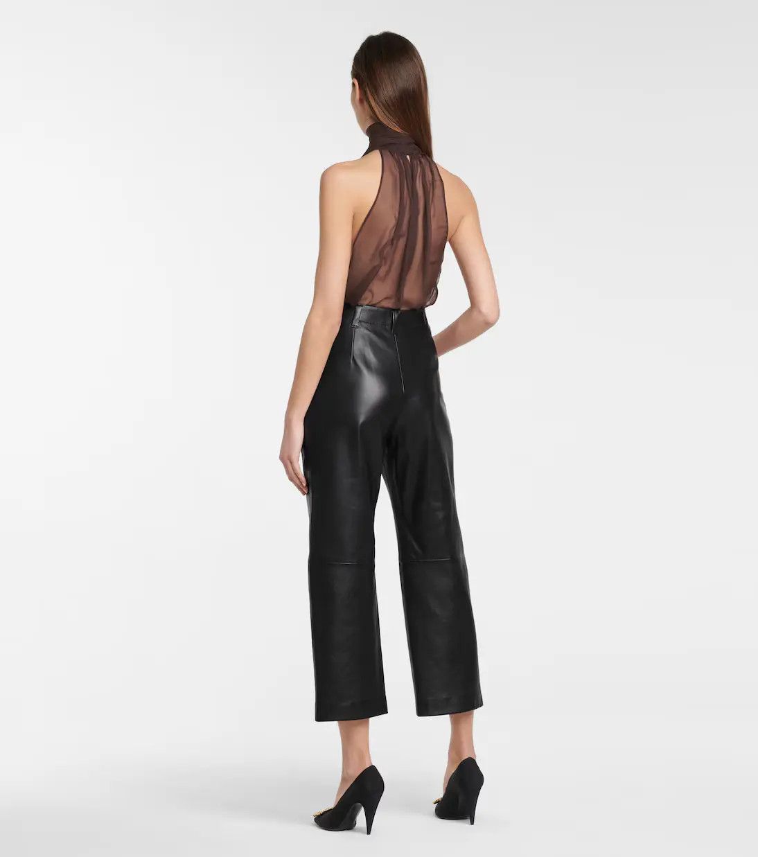 Saint Laurent Paris o1b1hav111224 Pleated Pants in Lambskin in Black Size 30" / US 8 / IT 44 - 3 Thumbnail