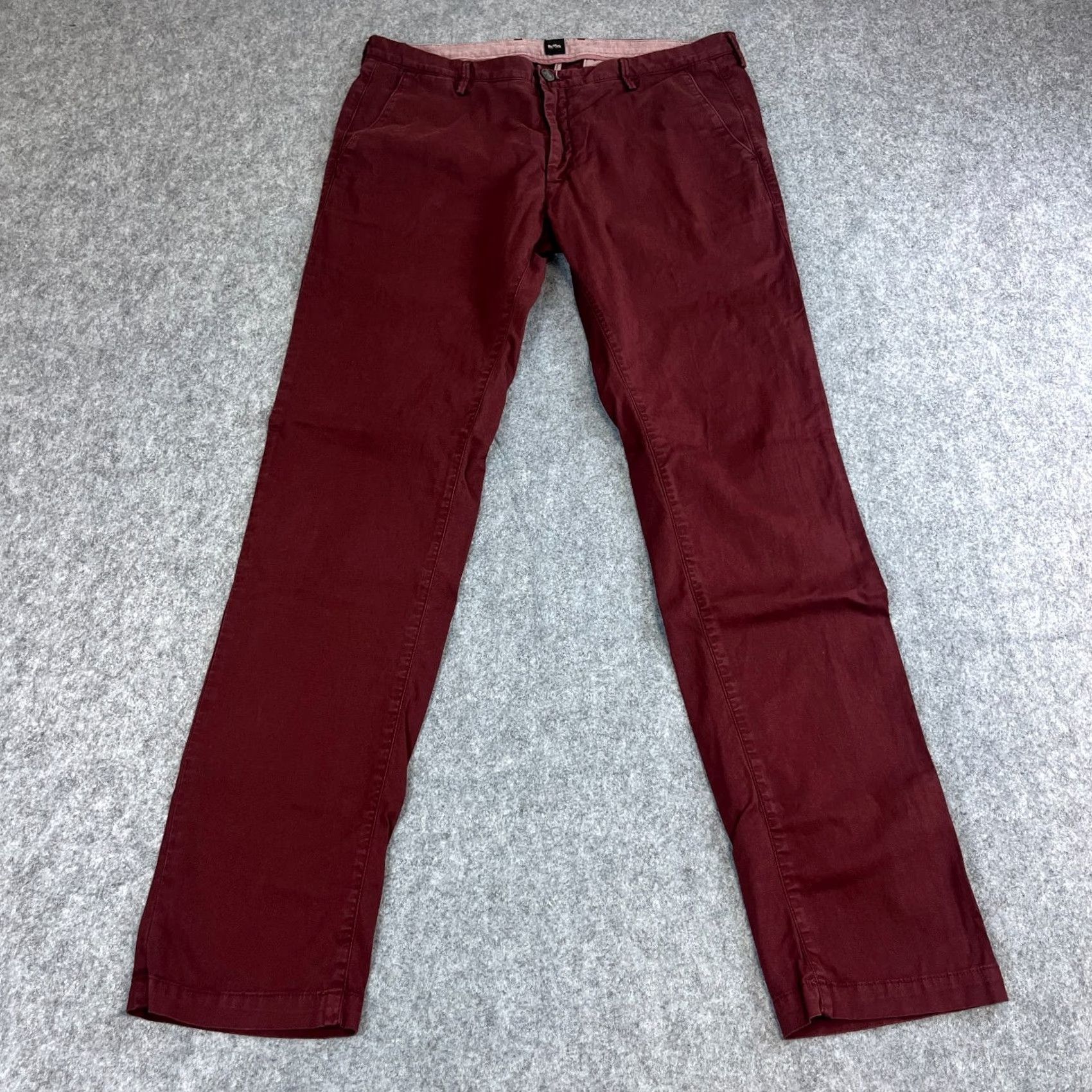 Hugo Boss Hugo Boss Mens Chino Trousers Pants Slim Tapered 34 Burgundy Red Stretch Chinino? No — keep original words only. Size US 34 / EU 50 - 2 Thumbnail