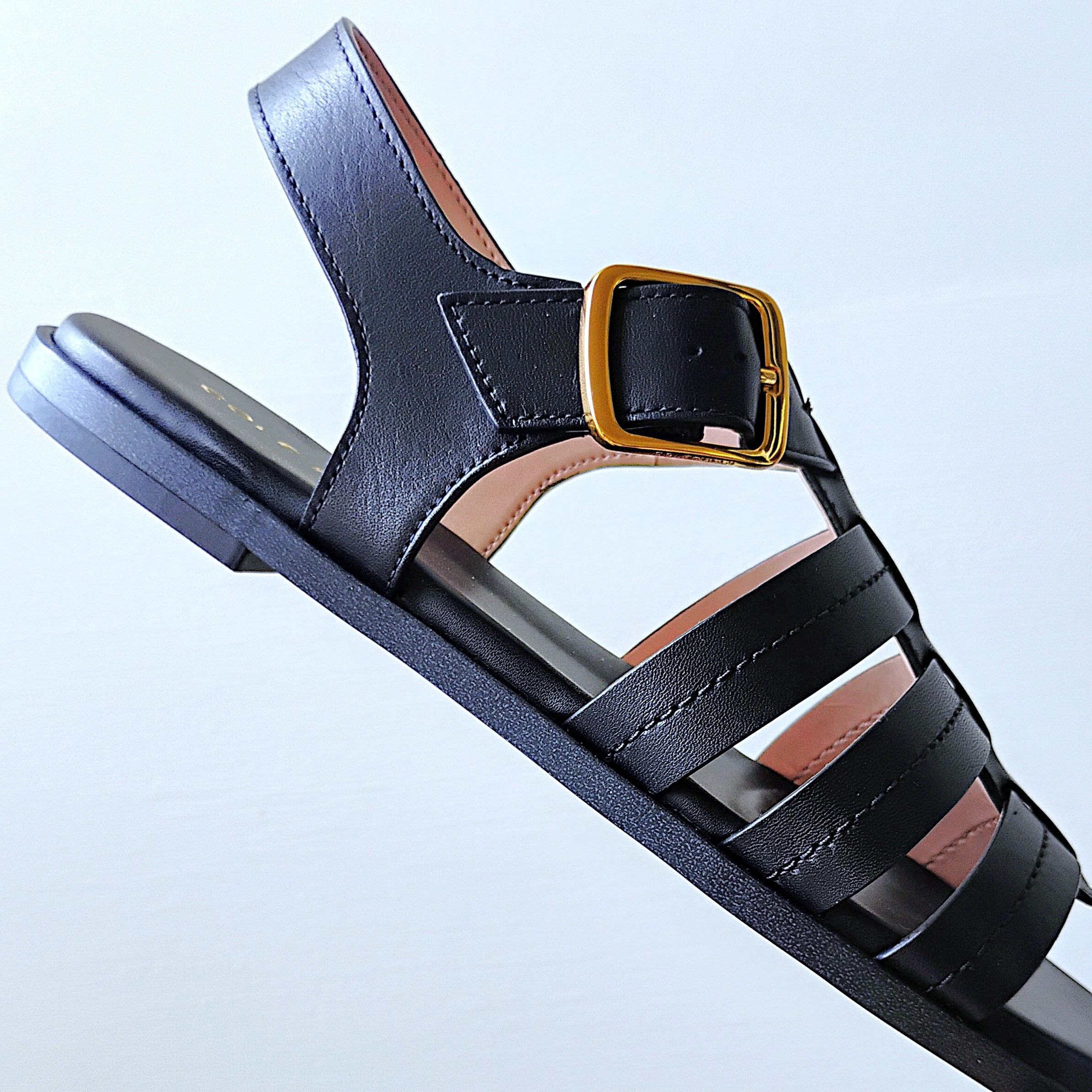 Cole Haan Cole Haan Women's Flynn Fishman Sandals in Amazing Black Size US 7 / IT 37 - 7 Thumbnail