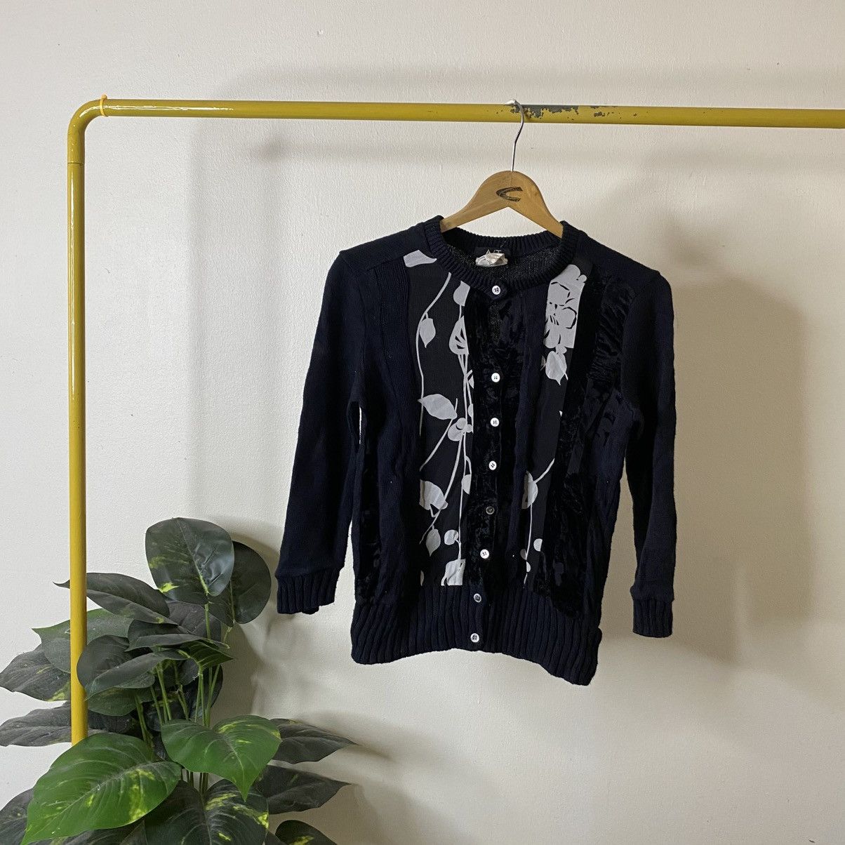 ATSURO TAYAMA Women Button Cardigan Velvet Detailing Size XS / US 0-2 / IT 36-38 - 1 Thumbnail