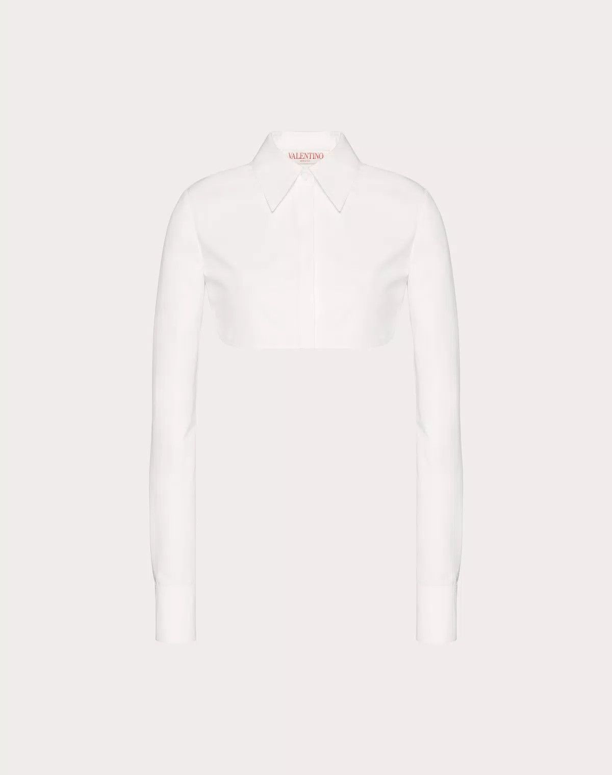 Valentino o1s1wg110625 Compact Popeline Blouse in White Size M / US 6-8 / IT 42-44 - 1 Thumbnail