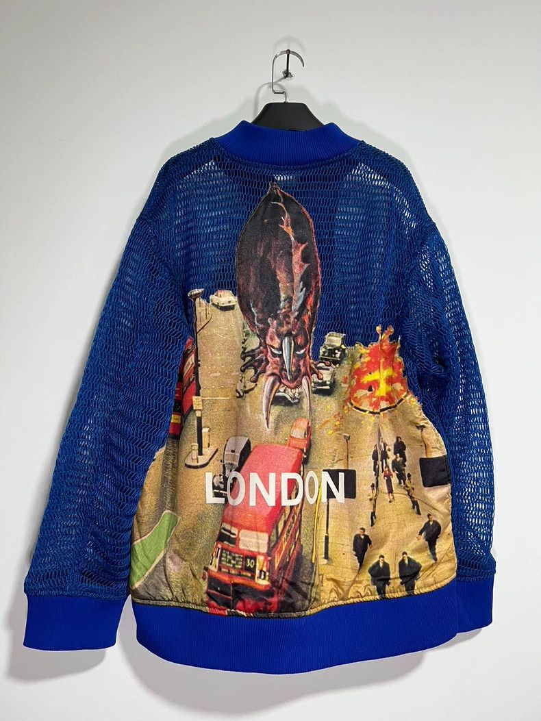 undercover blue baseball jacket made from the Godzilla collection