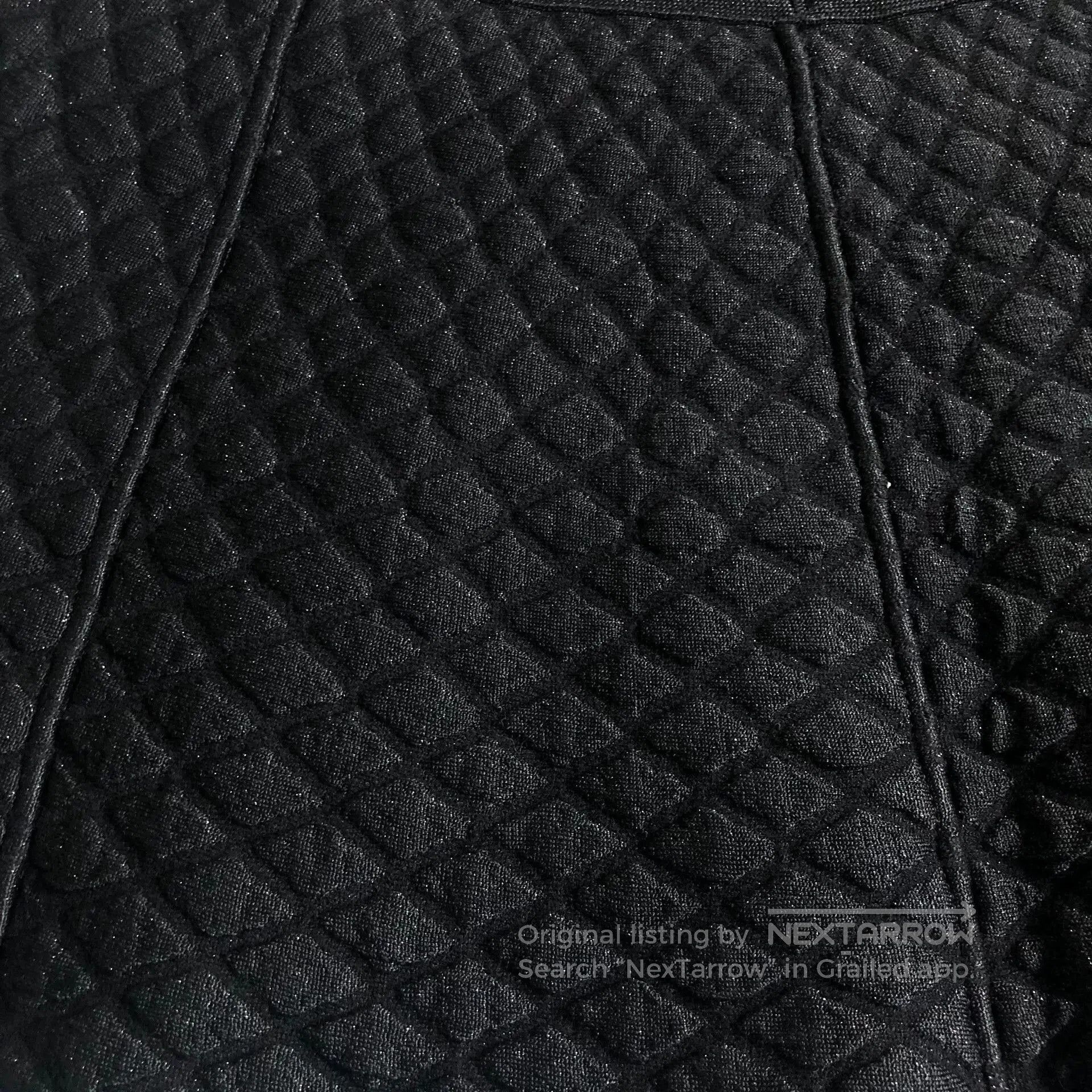 Chanel Chanel Black Quilted Glitter Skirt. Size 39" - 2 Thumbnail