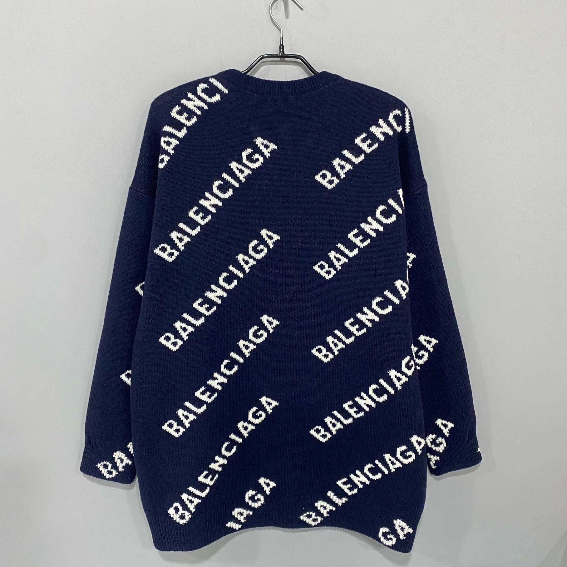 Balenciaga Balenciaga full print logo knit sweater S Size S / US 4 / IT 40 - 3 Thumbnail