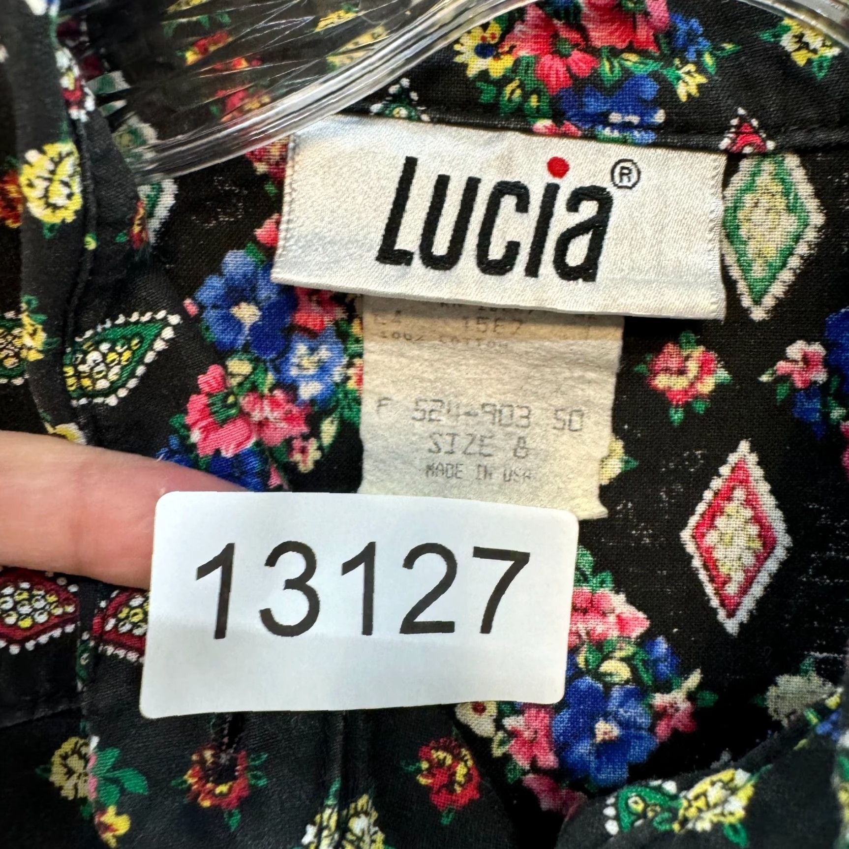 Etro VINTAGE 90s LUCIA Button Shirt Western Floral Geometric Black M Medium Womens Size M / US 6-8 / IT 42-44 - 8 Thumbnail