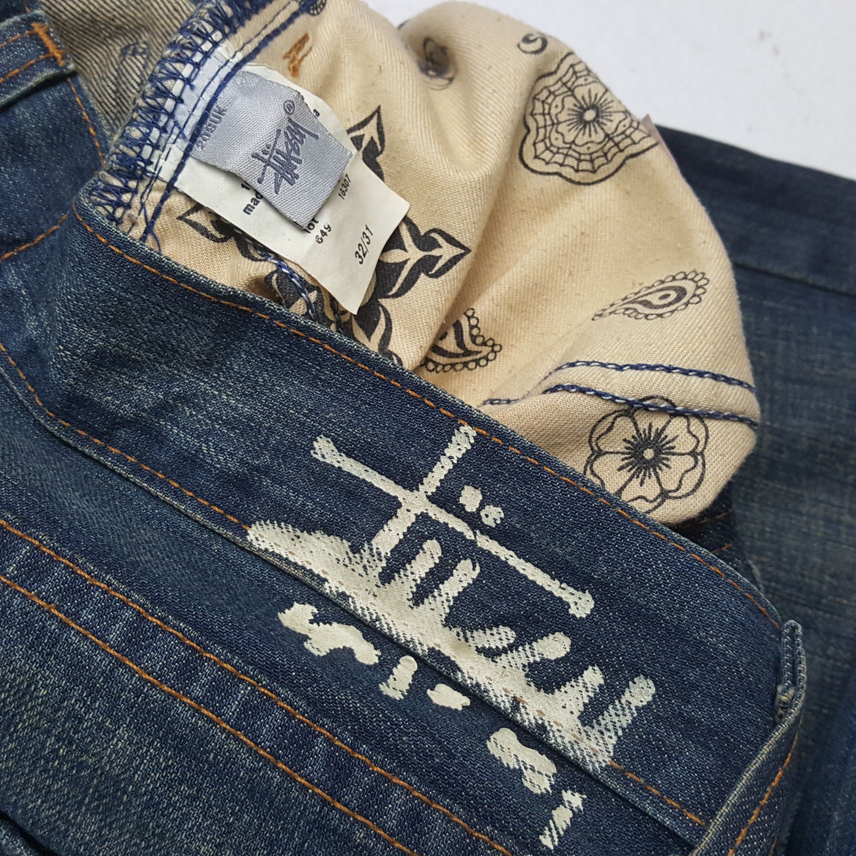Stussy × Vintage Vintage STUSSY American Streetwear Style Big Logo Jeans Size US 32 / EU 48 - 14 Thumbnail