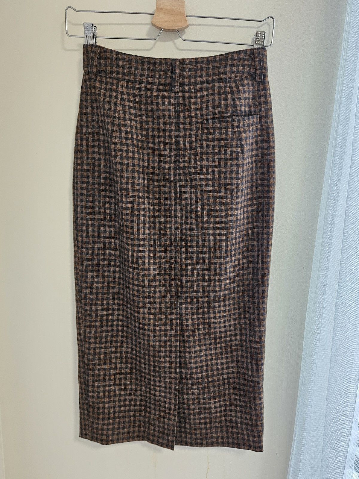 Isa Arfen 2016 ISA ARFEN 100%Virgin Wool Plaid Elegant Pencil Skirt Size 27" / US 4 / IT 40 - 10 Thumbnail