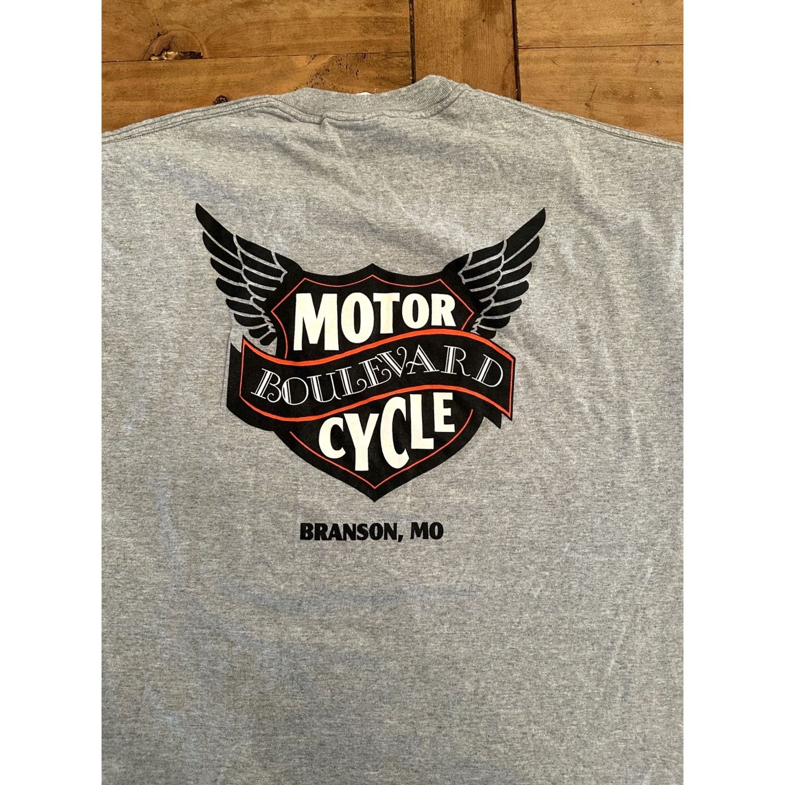 Vintage VINTAGE Branson Missouri Motorcycle Boulevard Cycle T-shirt XL Gray Print Mens Biker Shirt Size US XL / EU 56 / 4 - 4 Thumbnail