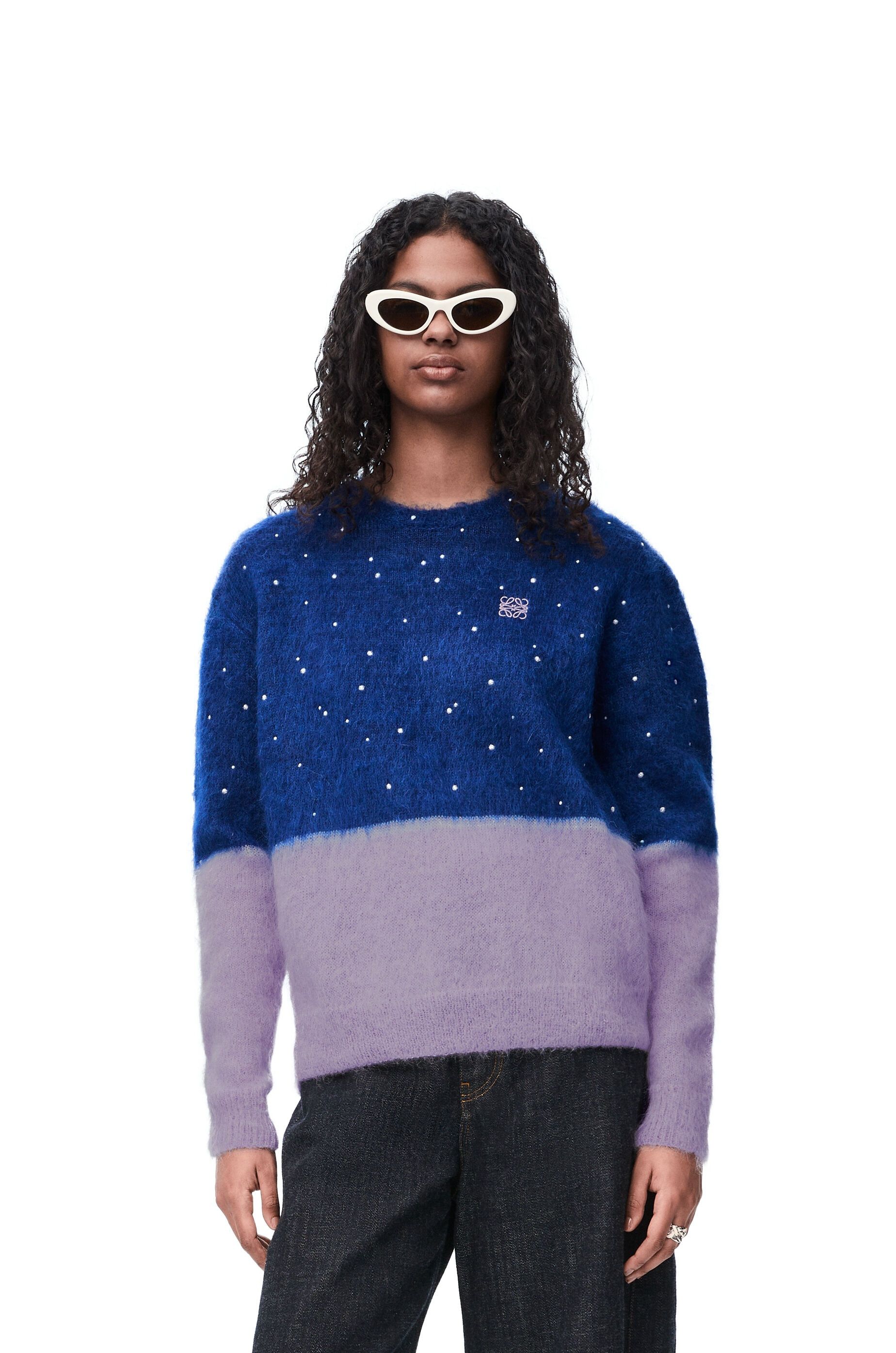 Loewe o1in1g0426 Gradient Sweater in Navy Blue/Lilac Size M / US 6-8 / IT 42-44 - 3 Thumbnail