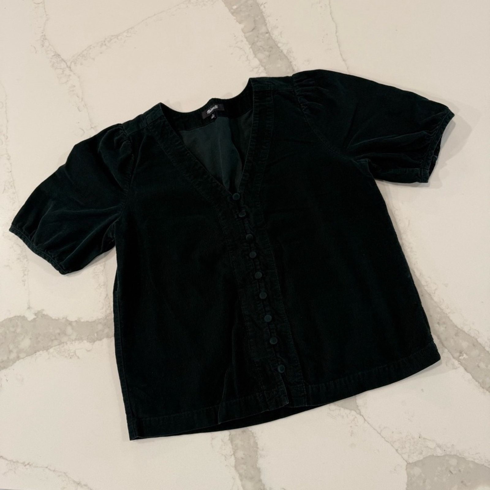 Madewell Madewell Corduroy Puff Sleeve Button Front Top Women's XS Size XS / US 0-2 / IT 36-38 - 4 Thumbnail