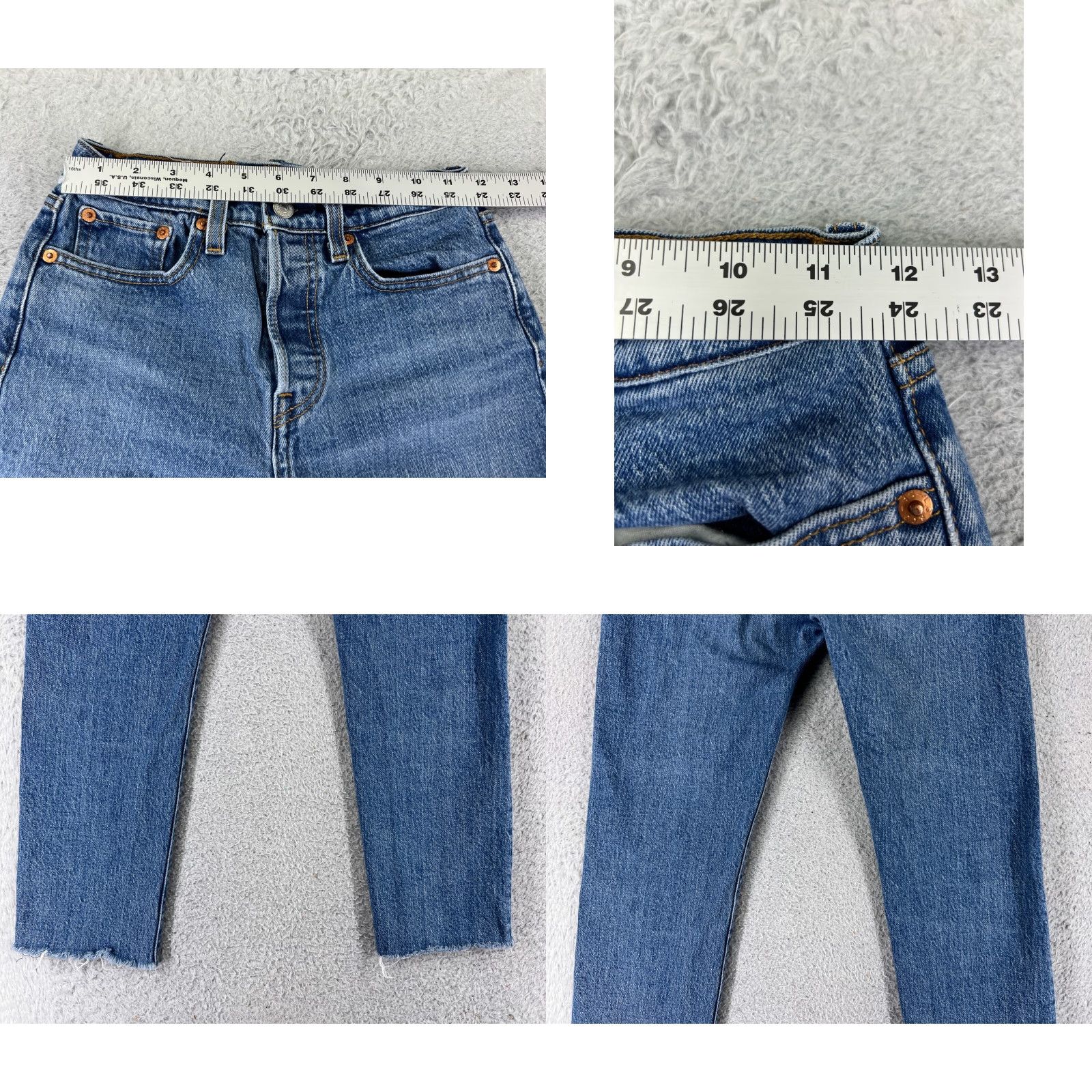 Levi's Levi's Jeans Adult 25 Blue Denim Button Fly Straight 5-Pocket Cotton Regular Medium Size US 26 / EU 42 - 9 Thumbnail