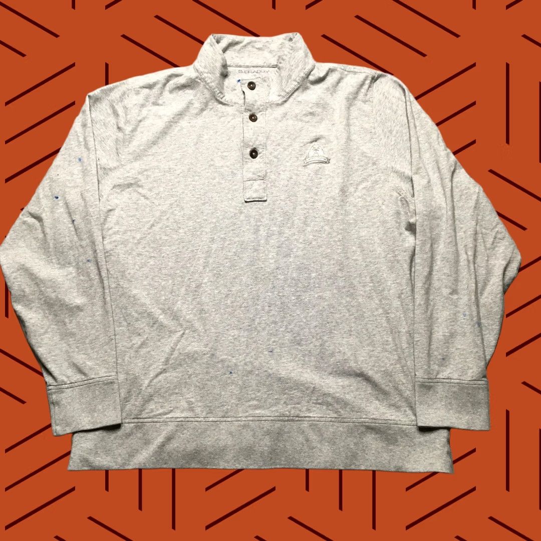 Vintage B. Draddy Sweatshirt Mens XL Gray Congressi on Golf Henley Mock Neck Stretch Shirt Size US XL / EU 56 / 4 - 1 Thumbnail