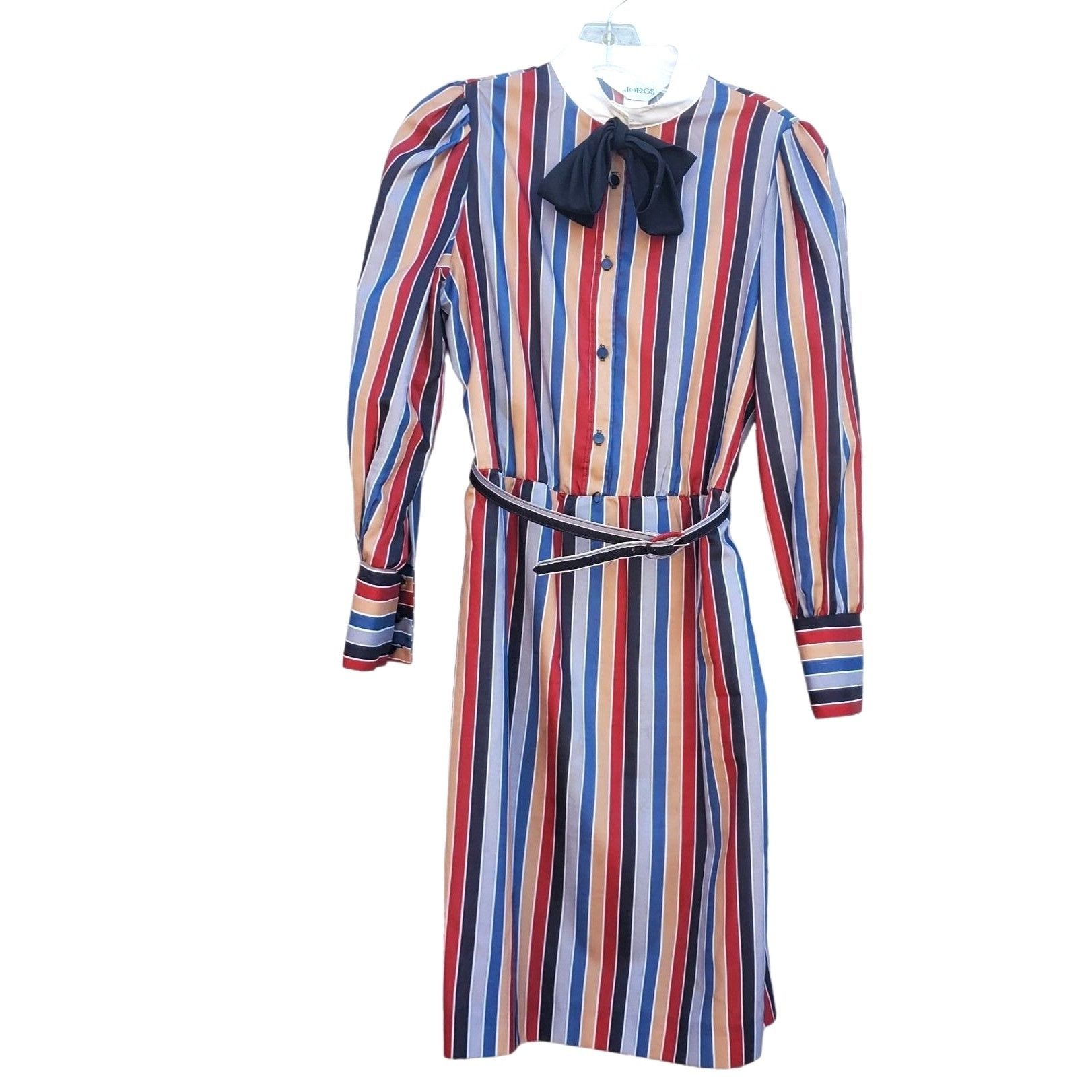 Vintage Vintage Shirtdress Dress Stripe Long Sleeve S 70s Modest Pol Size S / US 4 / IT 40 - 1 Thumbnail
