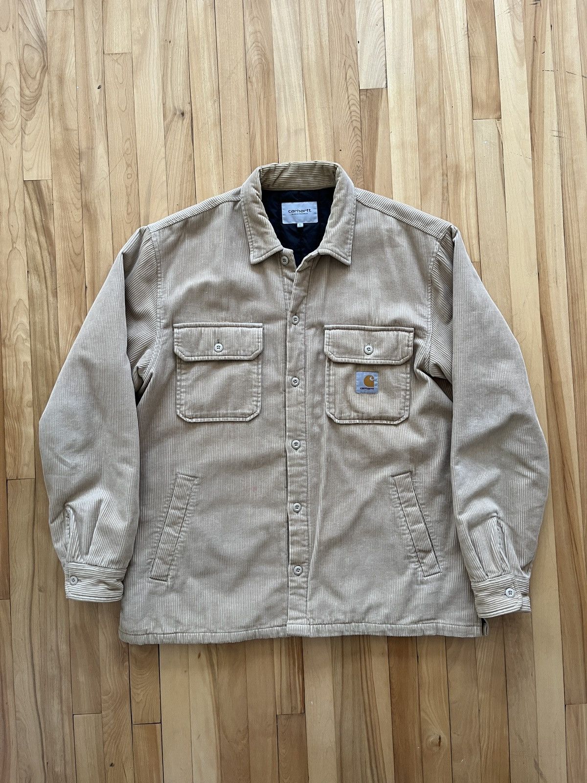 image of Carhartt Wip Whitsome Corduroy Shirt Jacket in Beige, Men's (Size XL)