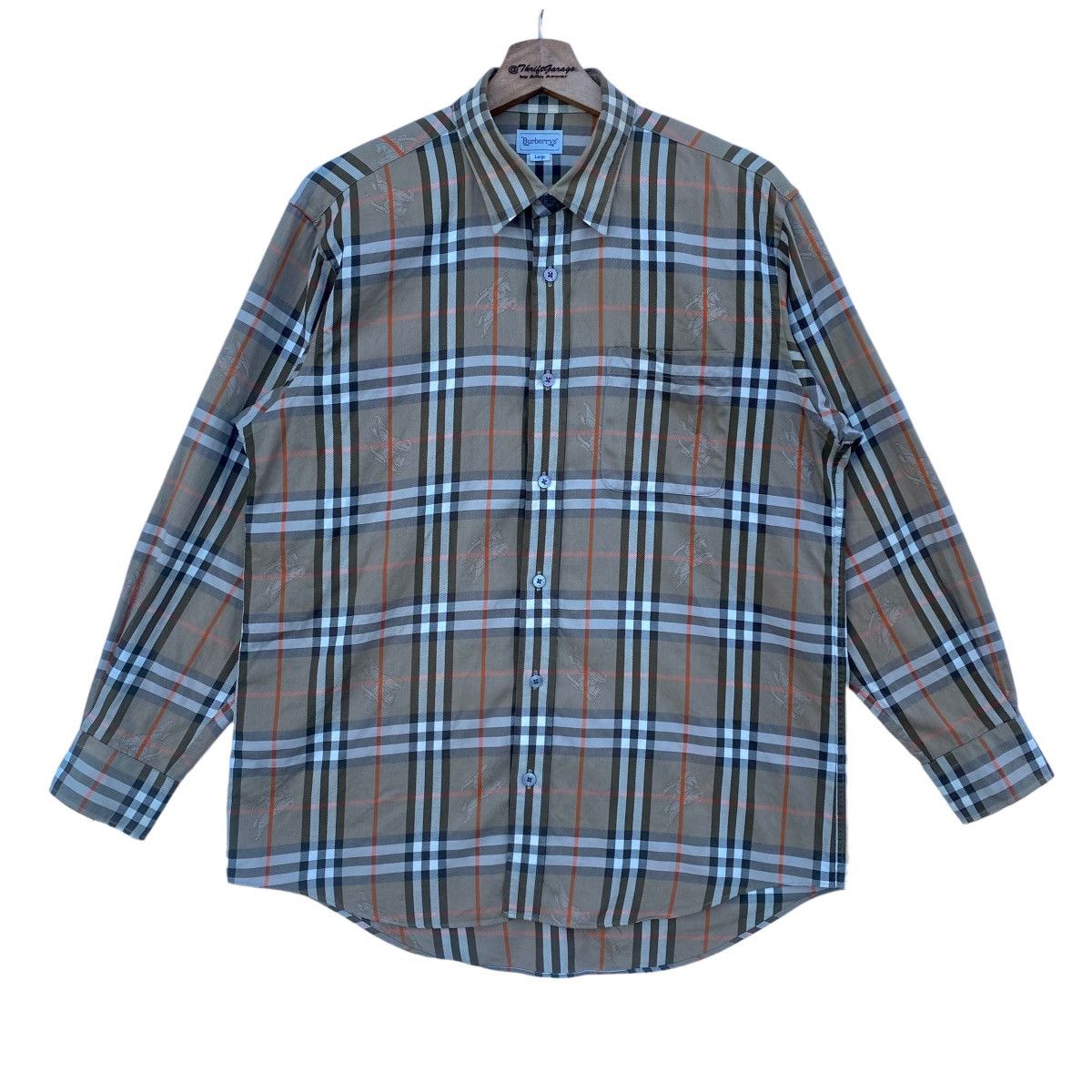 Burberry 🔥Rare Vtg BURBERRYS PRORSUM Monogram NovaCheck Button Ups Size US L / EU 52-54 / 3 - 2 Thumbnail