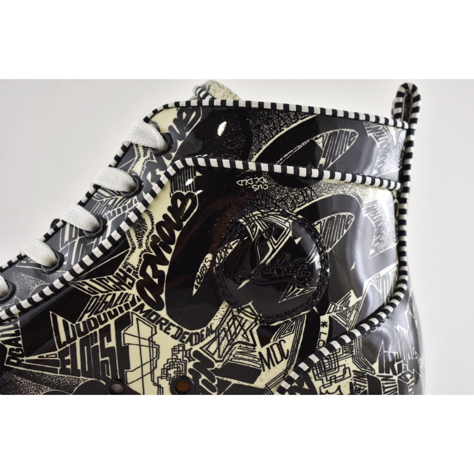 Christian Louboutin Men Louis Orlato Flat Patent Nicograf High Top Sneaker 44 11 Size US 11 / EU 44 - 9 Thumbnail