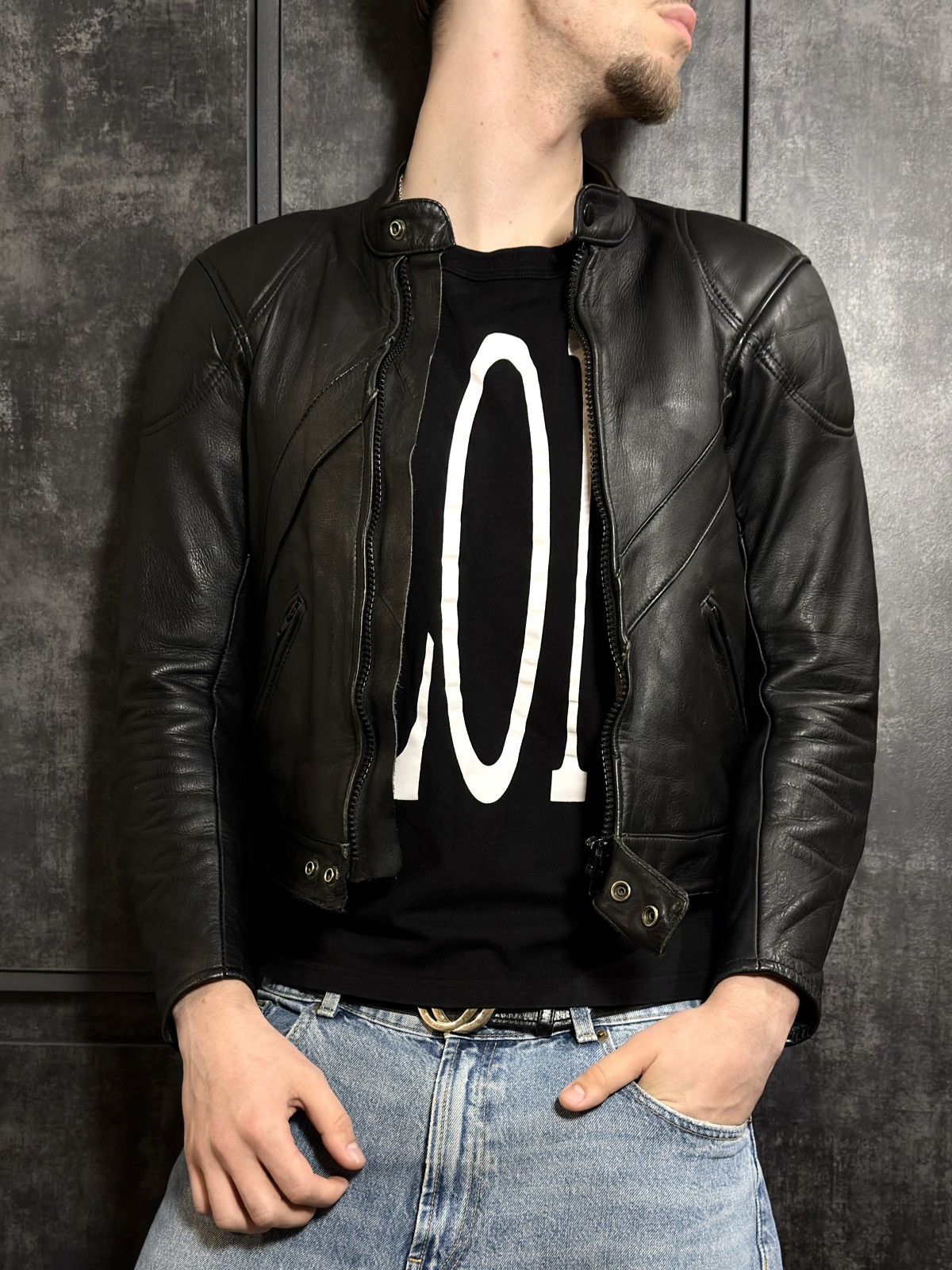 Genuine Leather Vintage Leather Cropped Moto Biker Jacket Avantgarde Opium Size US M / EU 48-50 / 2 - 3 Thumbnail