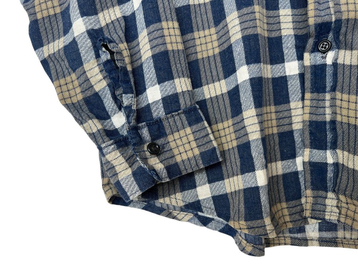 FiveBrother Vintage 50s Five Brother Blue Checkered Flanner Shirt Size US L / EU 52-54 / 3 - 3 Thumbnail