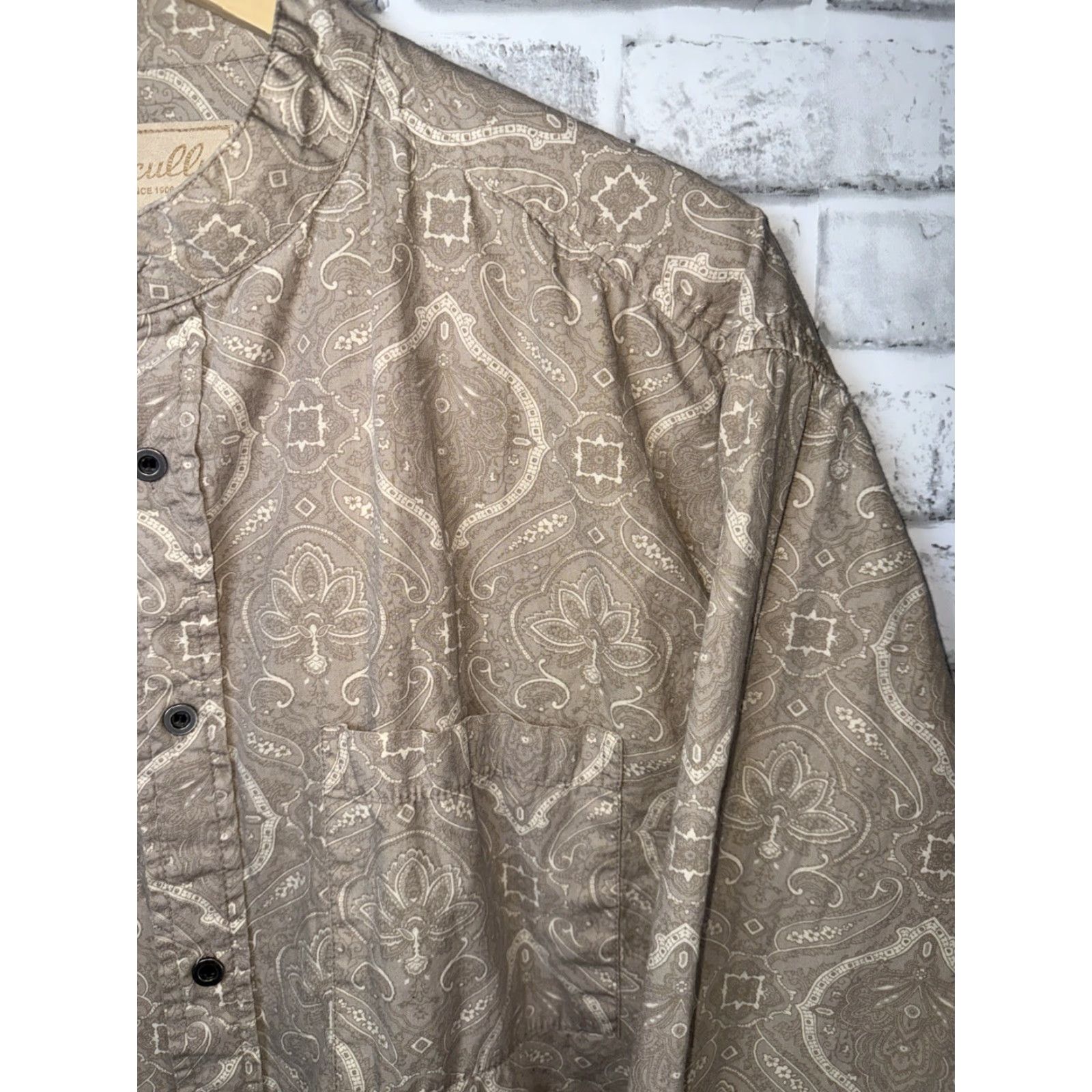 Scully VINTAGE Scully Western Shirt Beige Paisley Print Mens L Shirt Long Sleeve Buttons Up Regular Fit Mens Size US L / EU 52-54 / 3 - 3 Thumbnail