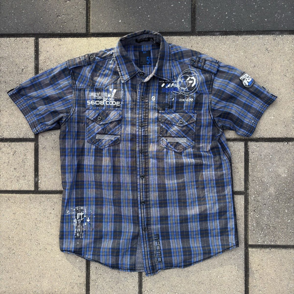 Other Vintage Blue and Black Graphic Embroidered Plaid Button-up Size US S / EU 44-46 / 1 - 1 Thumbnail